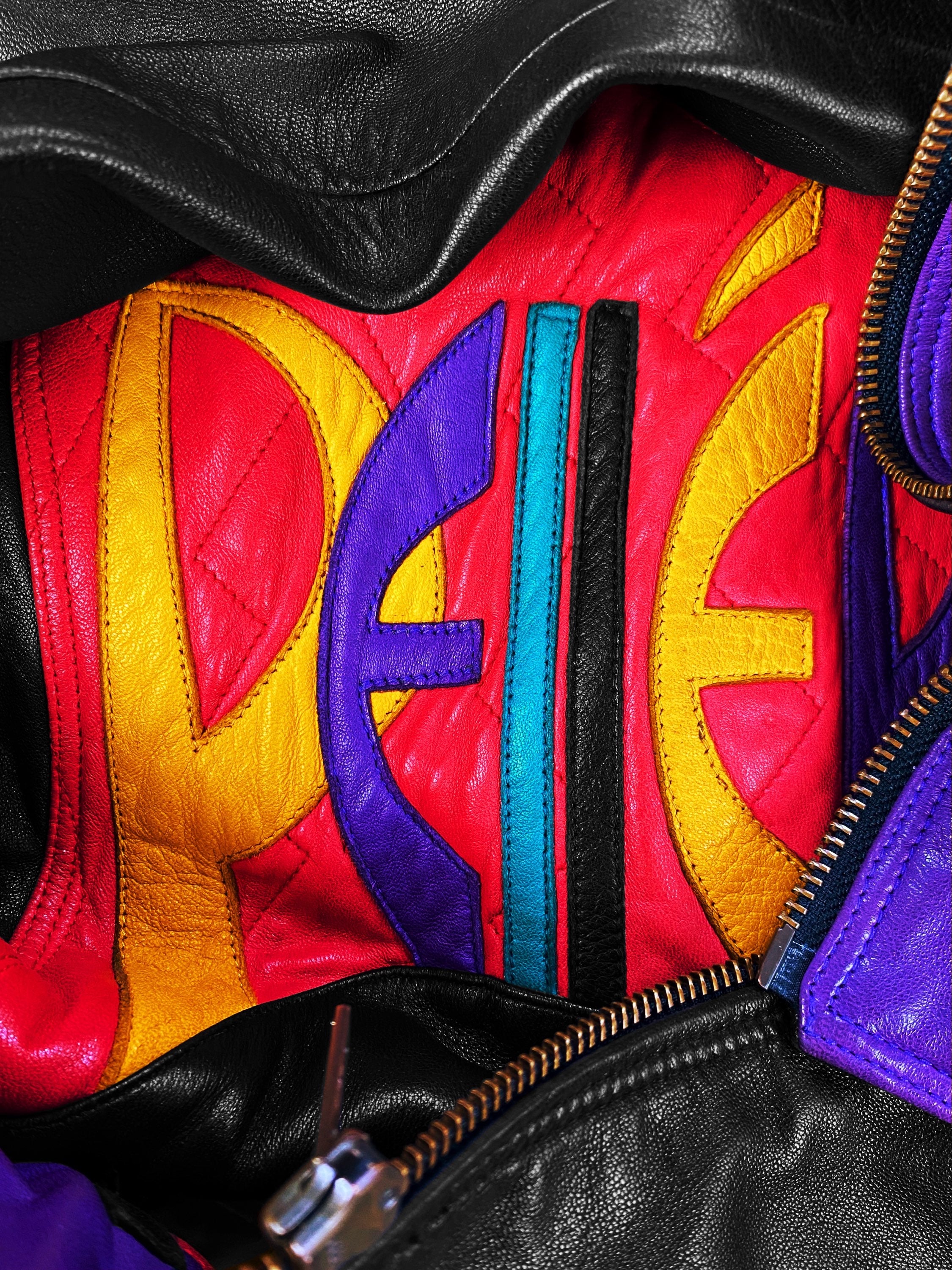 90s Pelle Pelle ‘Picasso’ Calfskin Leather Bomber Jacket