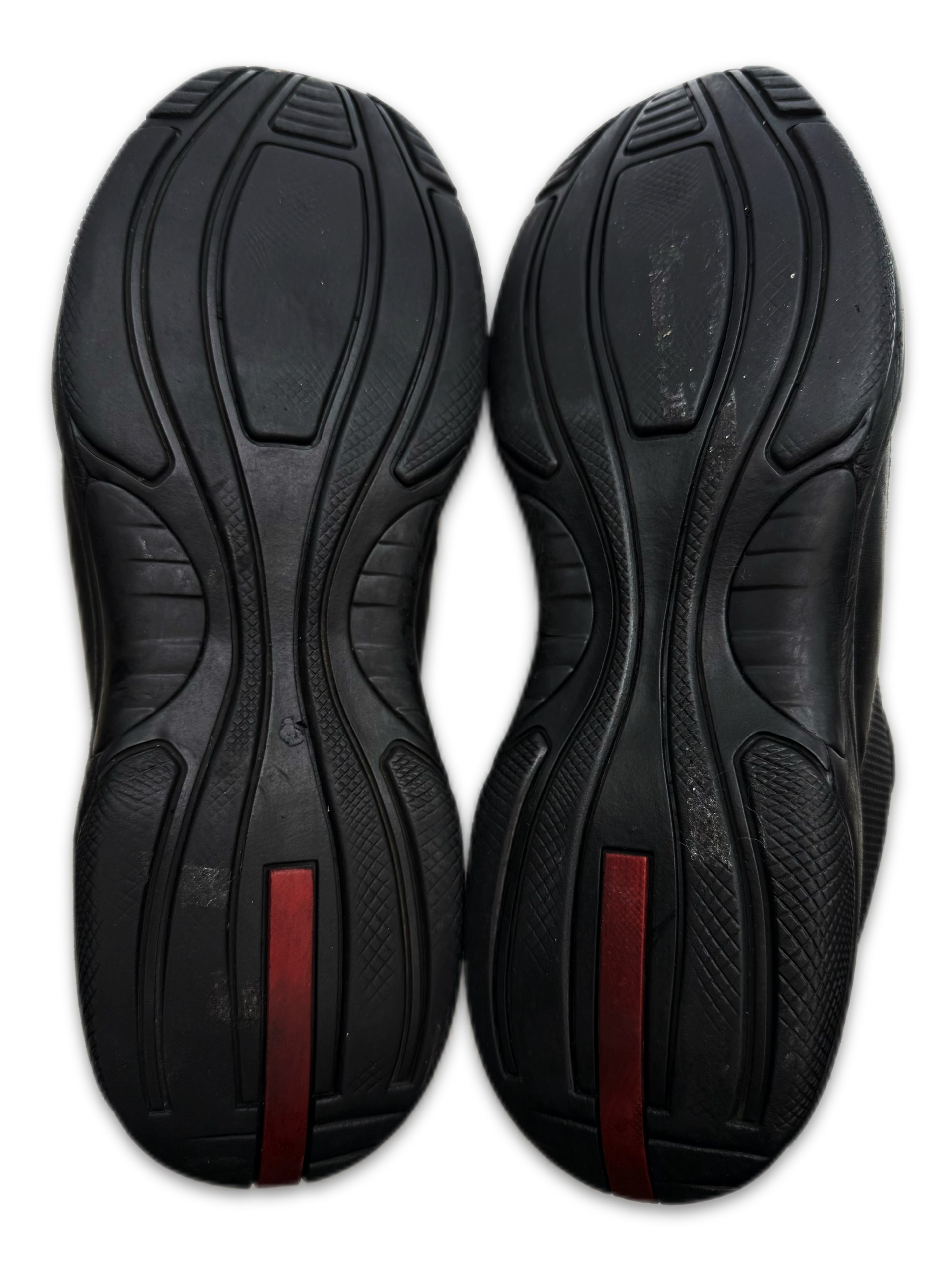 Prada ‘America’s Cup’ Black Leather Linea Rossa Sneakers