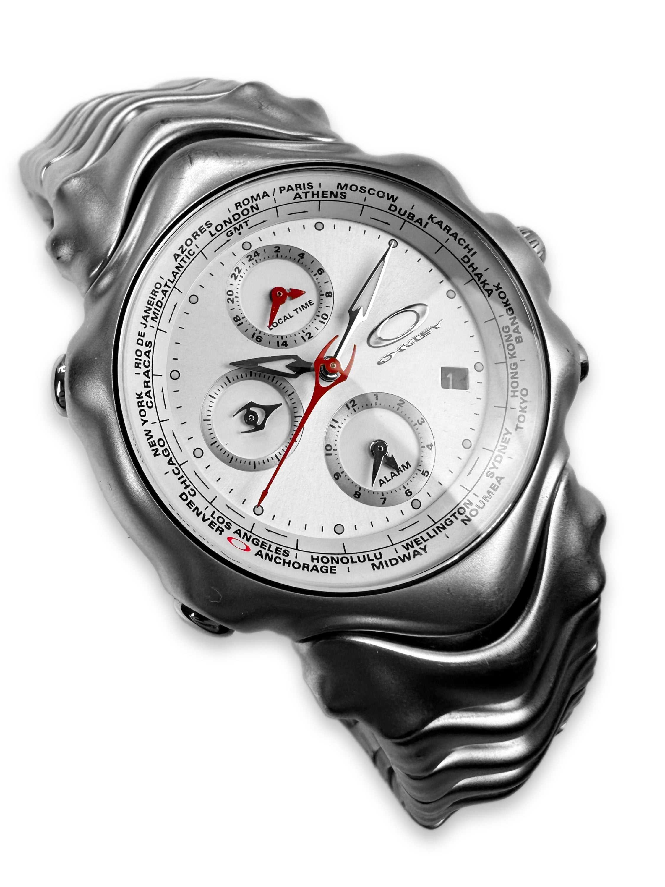 2003 Oakley ‘GMT’ Honed White Triple Chronograph Wristwatch