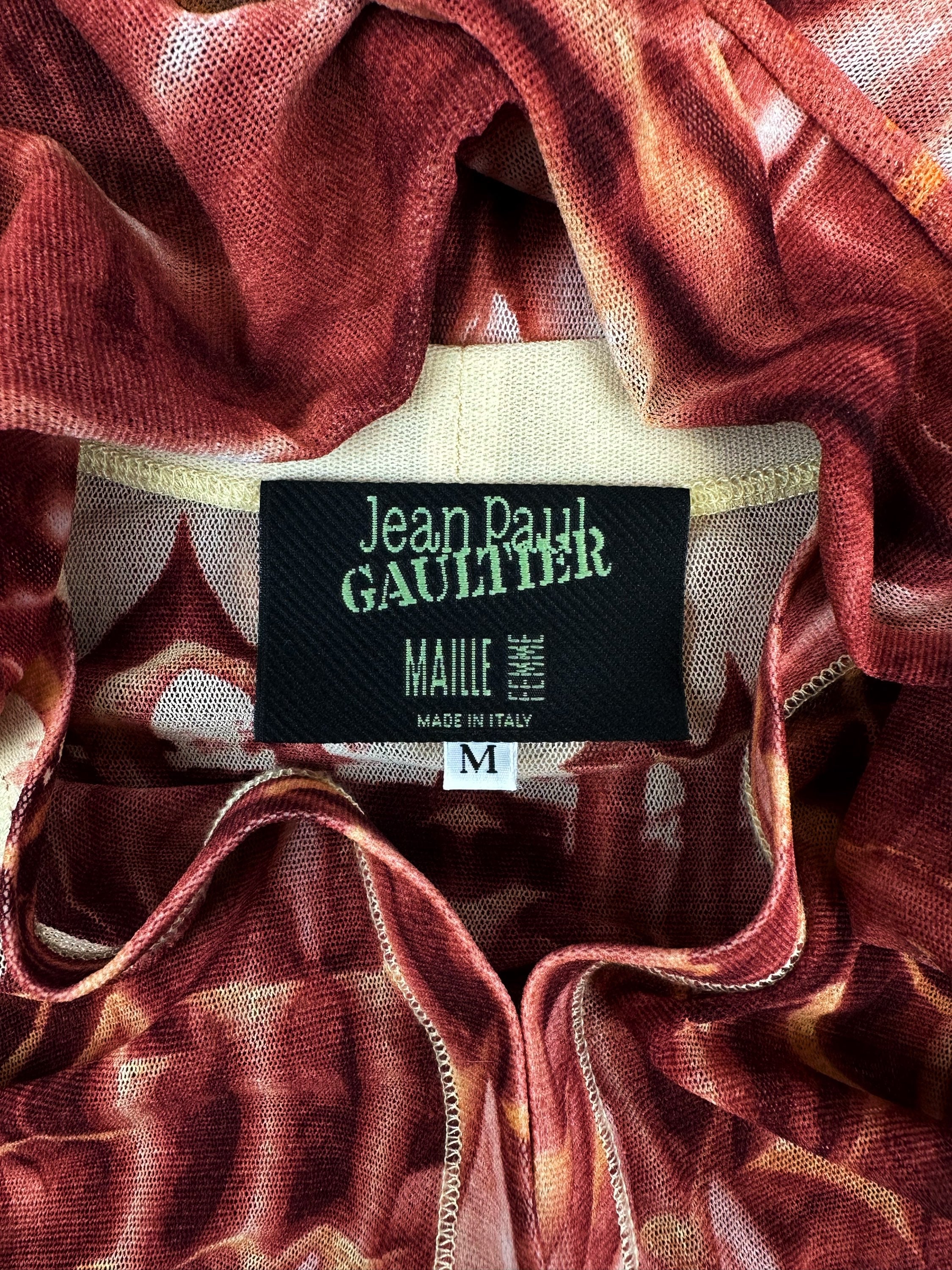 SS01 Jean Paul Gaultier ‘Satan’ Tattoo Mesh Cardigan