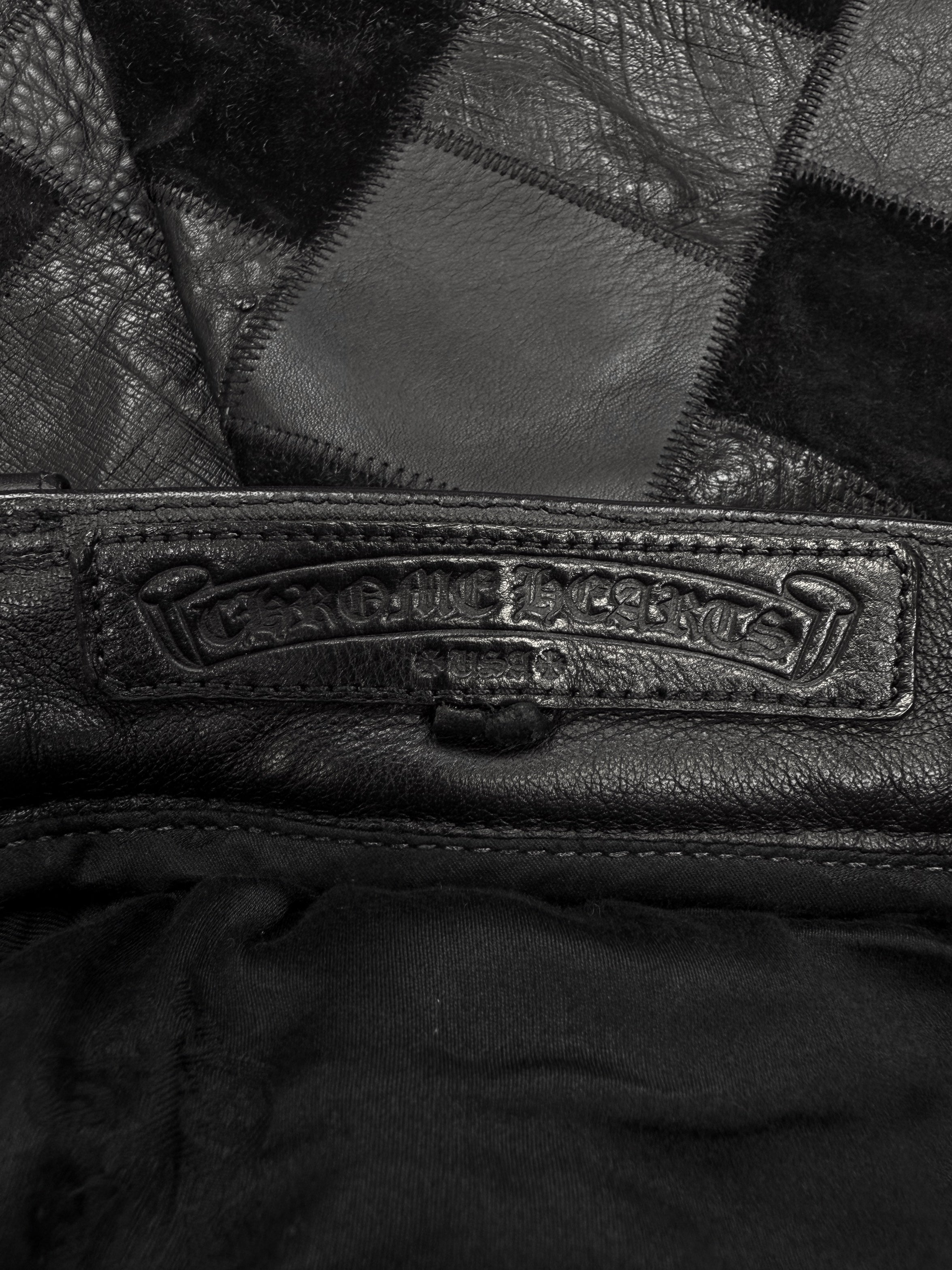 Chrome Hearts 1/1 Ostrich Leather Cross Patch Checkered Pants