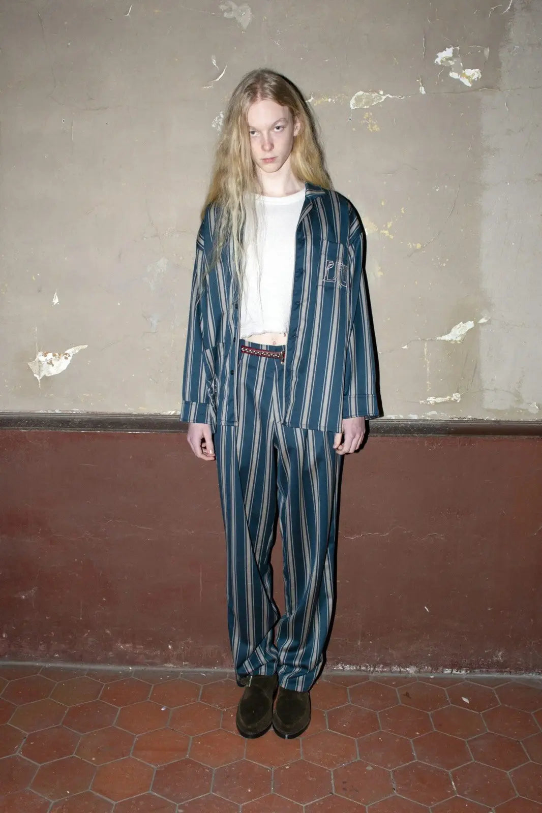 Enfants Riches Deprimes ‘Swiss Psychward’ Turquoise Wide Cut Pants