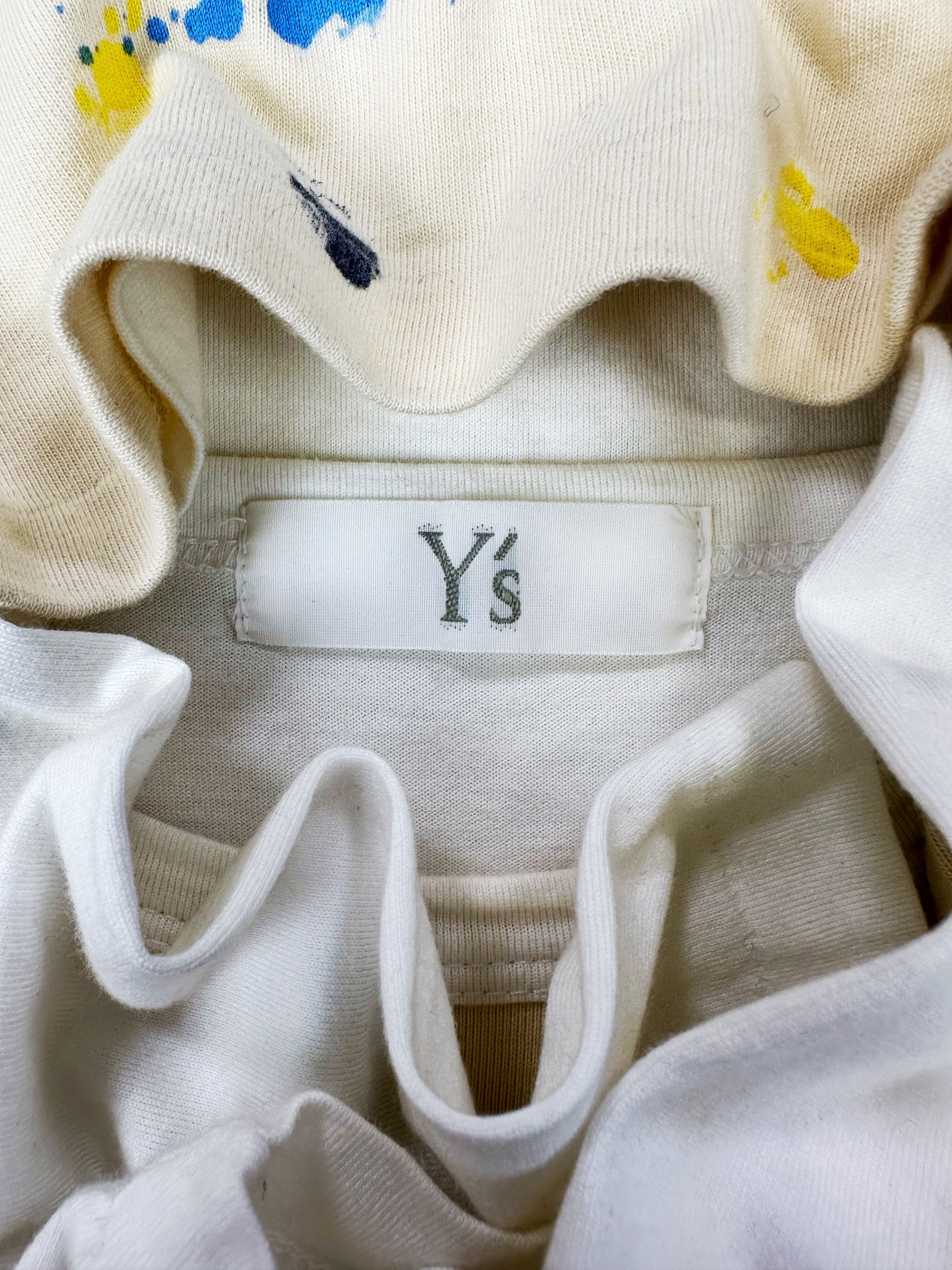 00s Yohji Yamamoto Y’s For Men ‘Paint Splatter’ Two Tone T-Shirt
