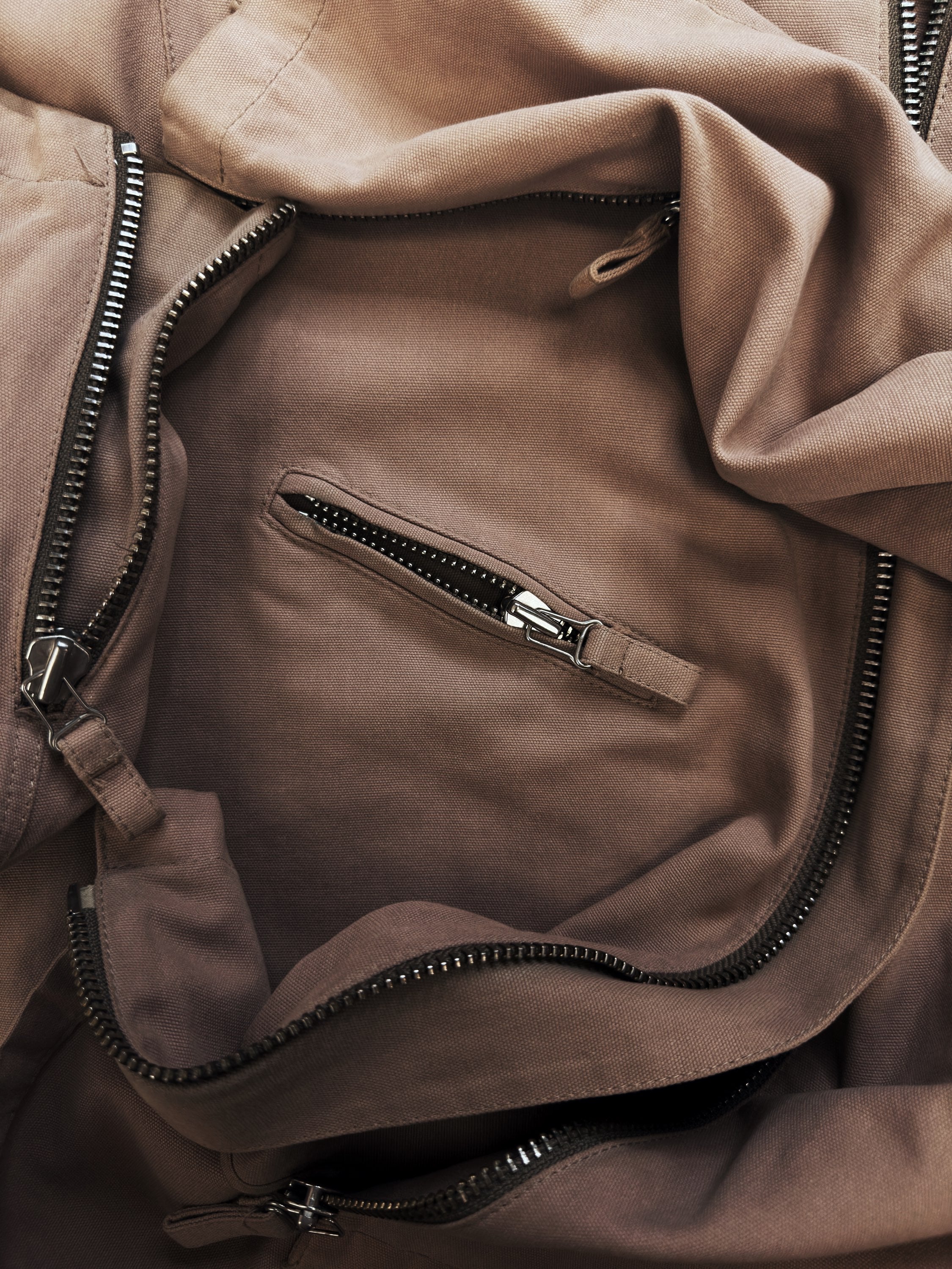 SS04 Helmut Lang ‘Cafe Racer’ Tan Diagonal Zip Jacket