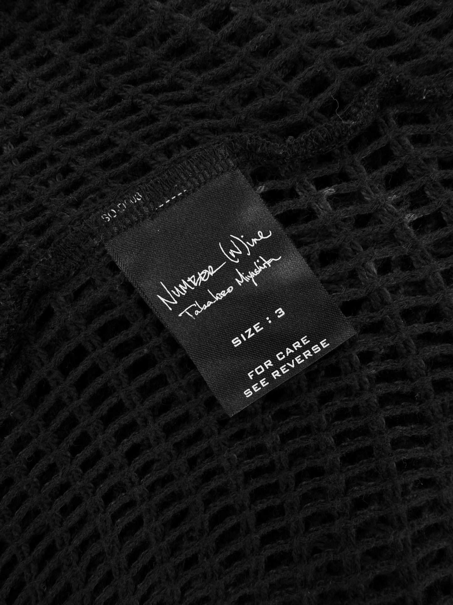 AW04 Number (N)ine Give Peace a Chance Tribal Heart Mesh Black Long Sleeve