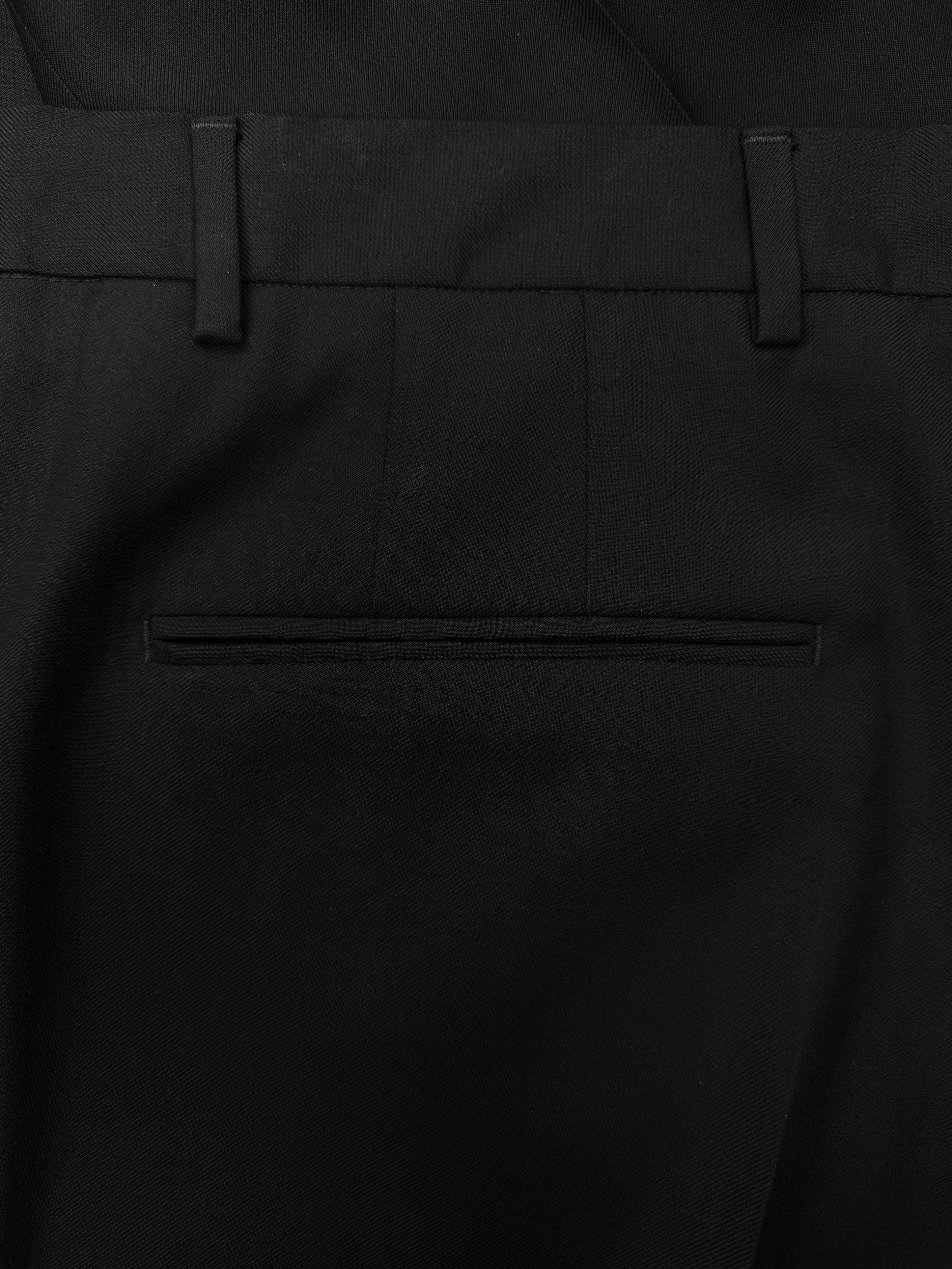 Bottega Veneta Uniform Black Slim Cut Pleated Trousers