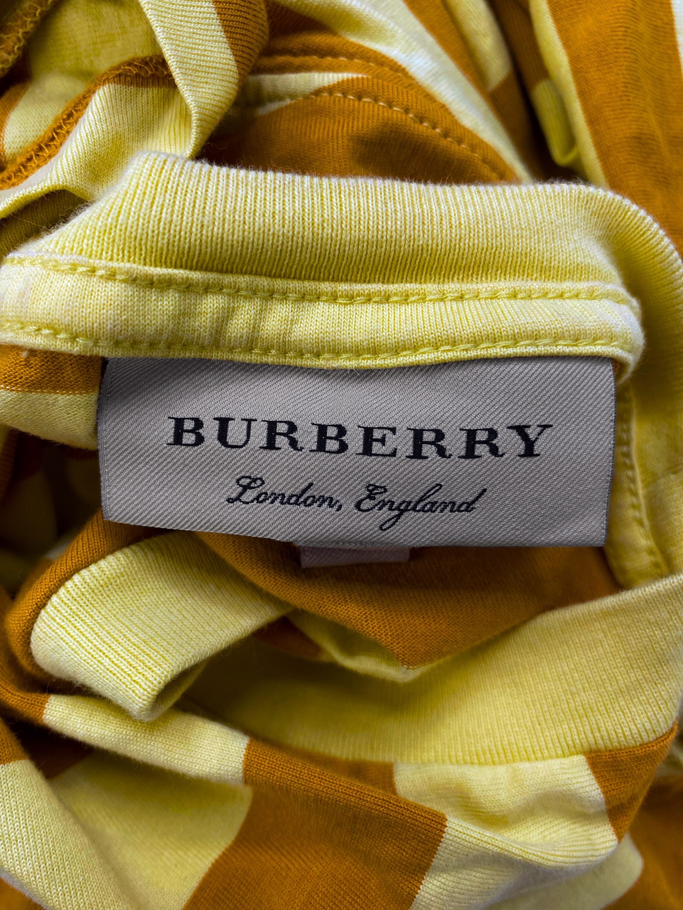 Burberry London Striped Embroidered Motif T-Shirt