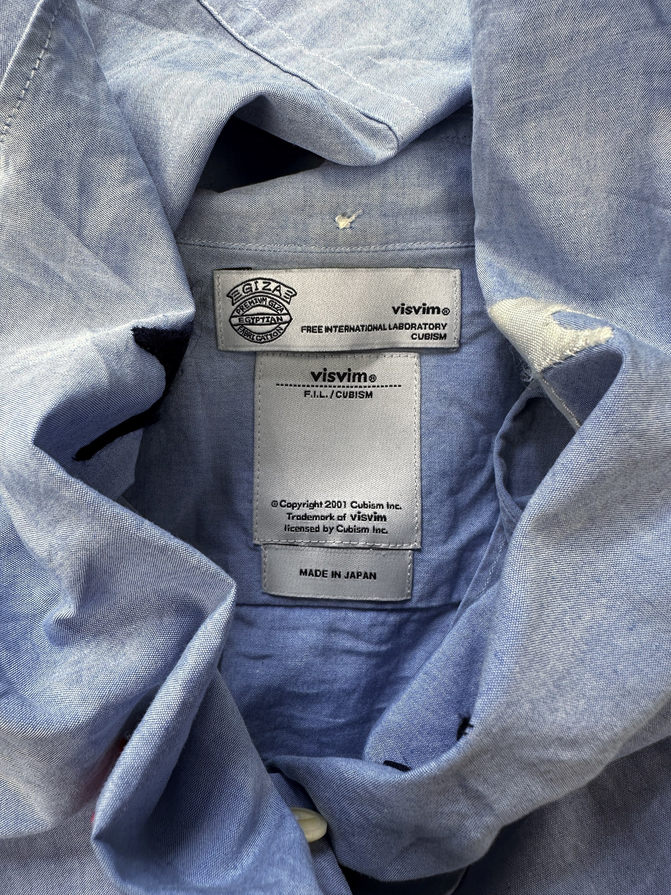 00s Visvim ‘Star’ Motif Emboridered Light Blue Long Sleeve Shirt