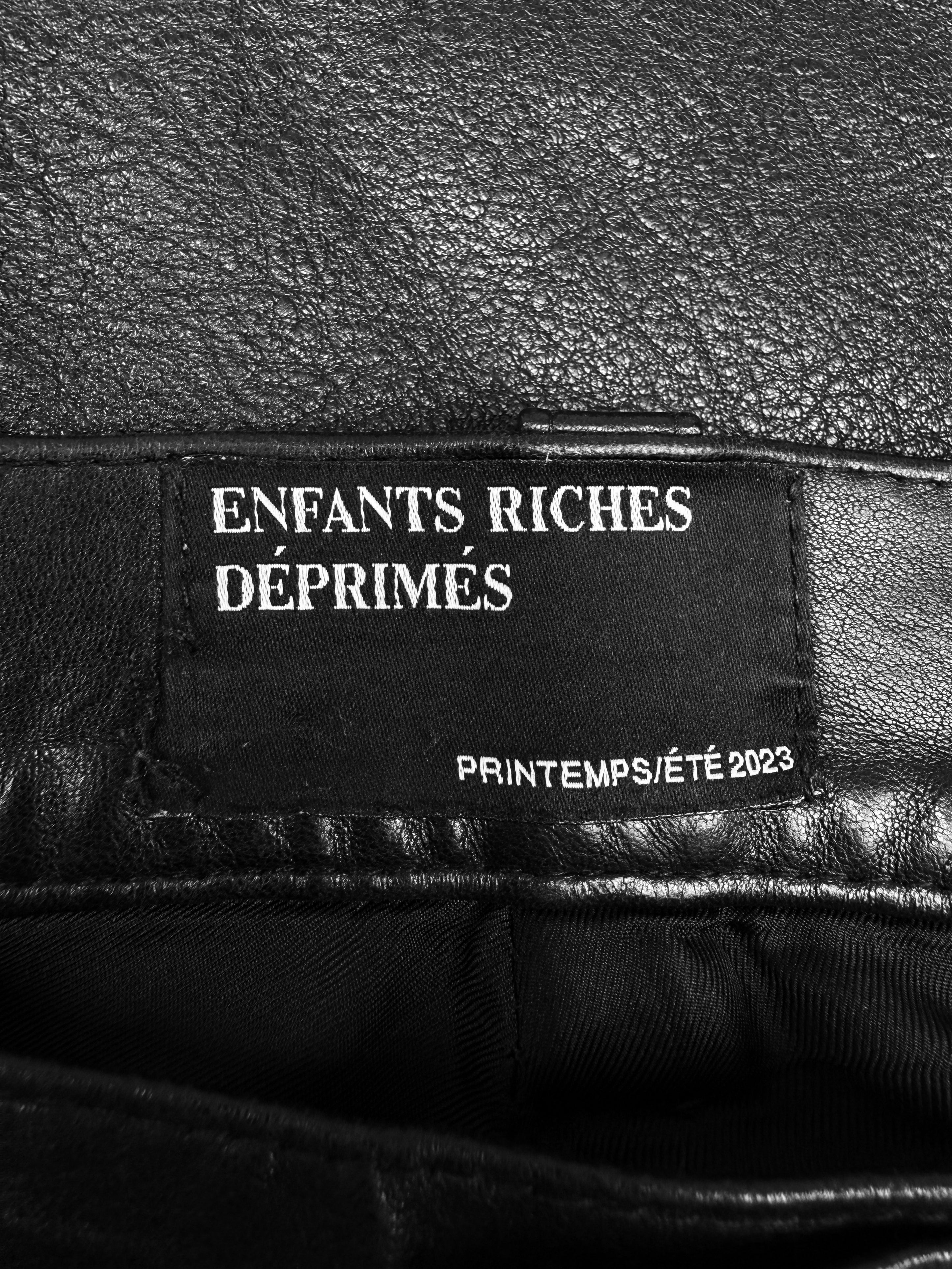 AW23 Enfants Riches Deprimes Lambskin Leather Flared Pants