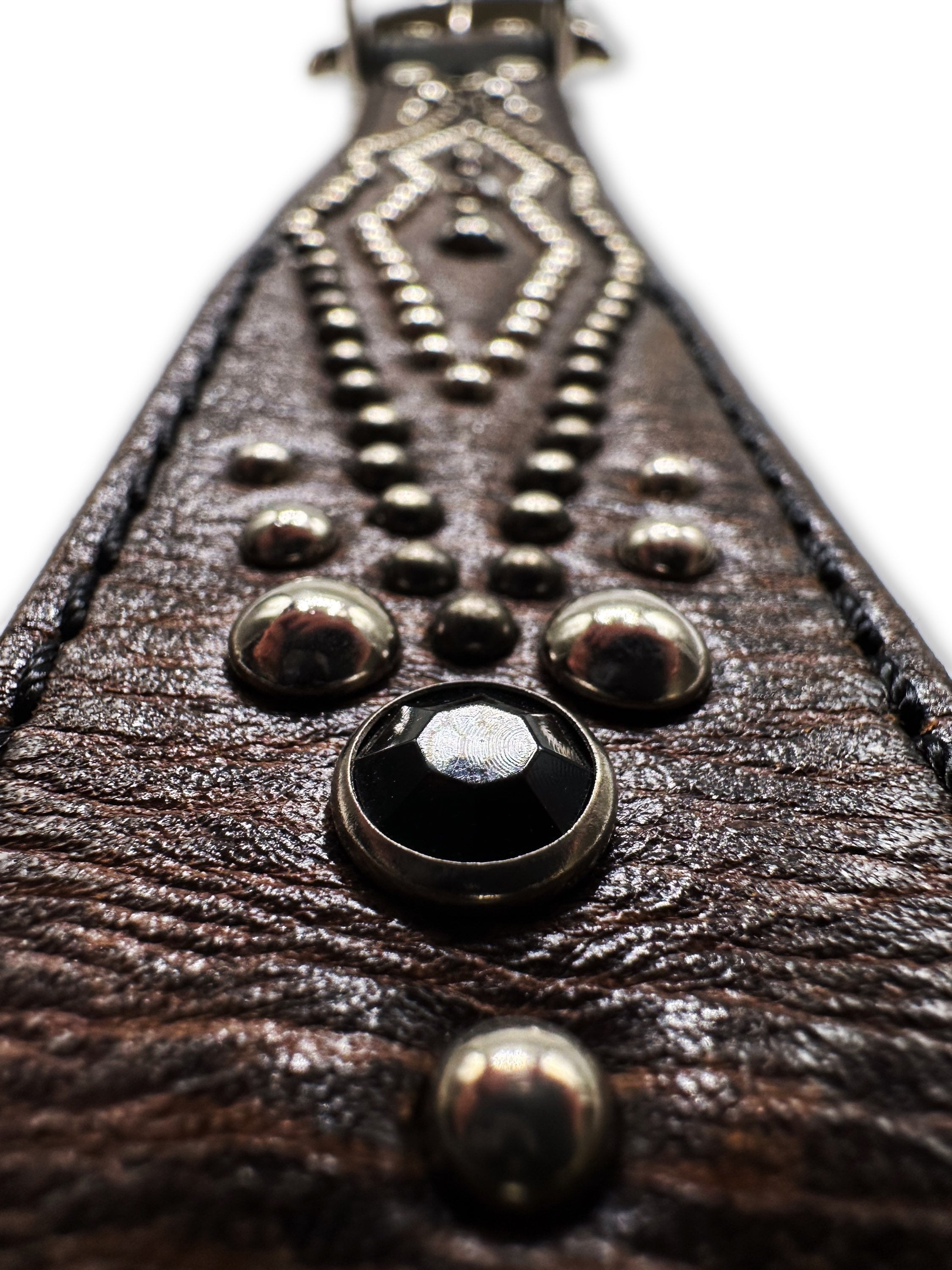 Tornado Mart Brown Leather Western Studded Belt