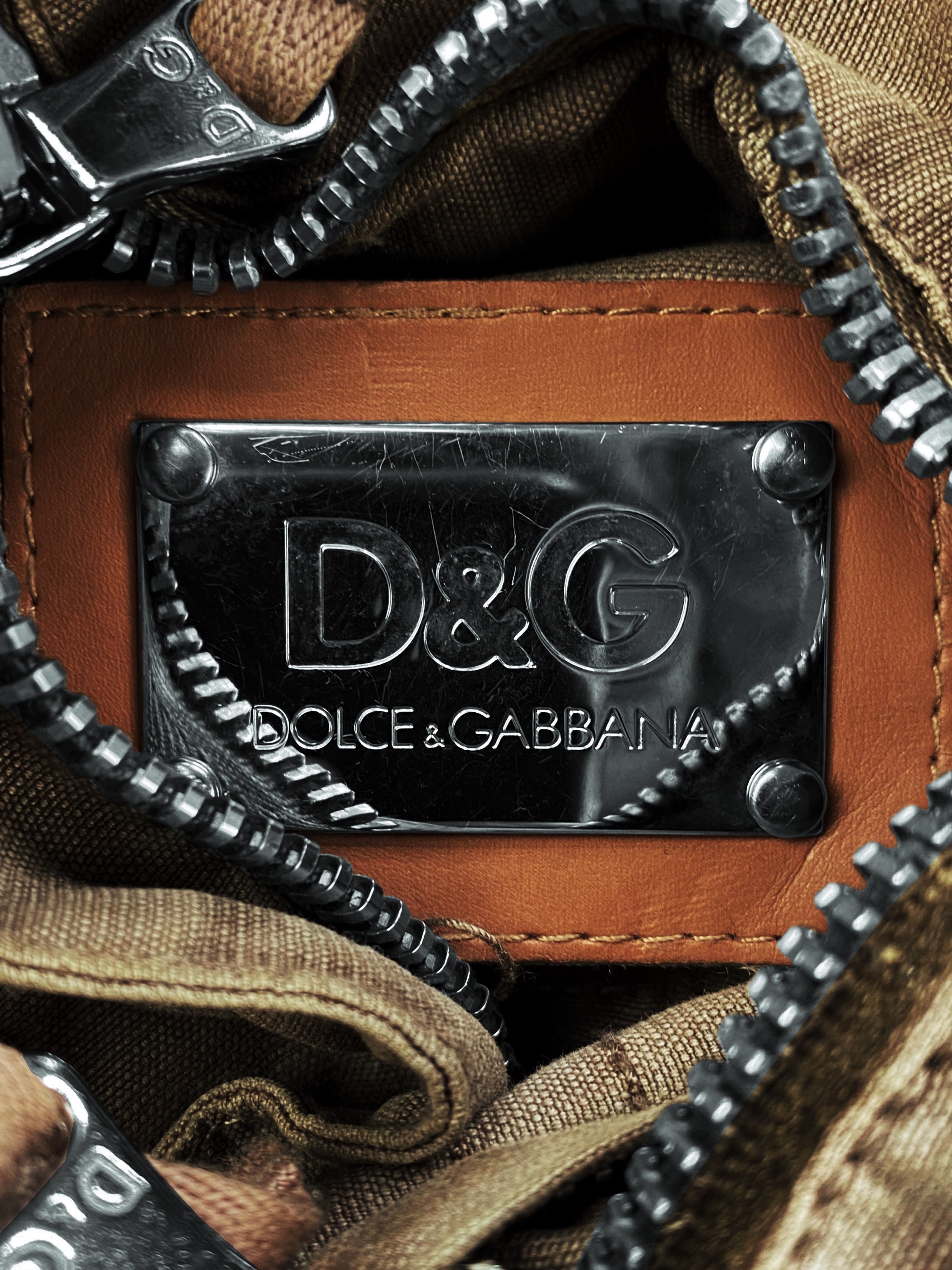 AW05 Dolce & Gabbana Tan 3D Multi Pocket Reinforced Cargo Pants