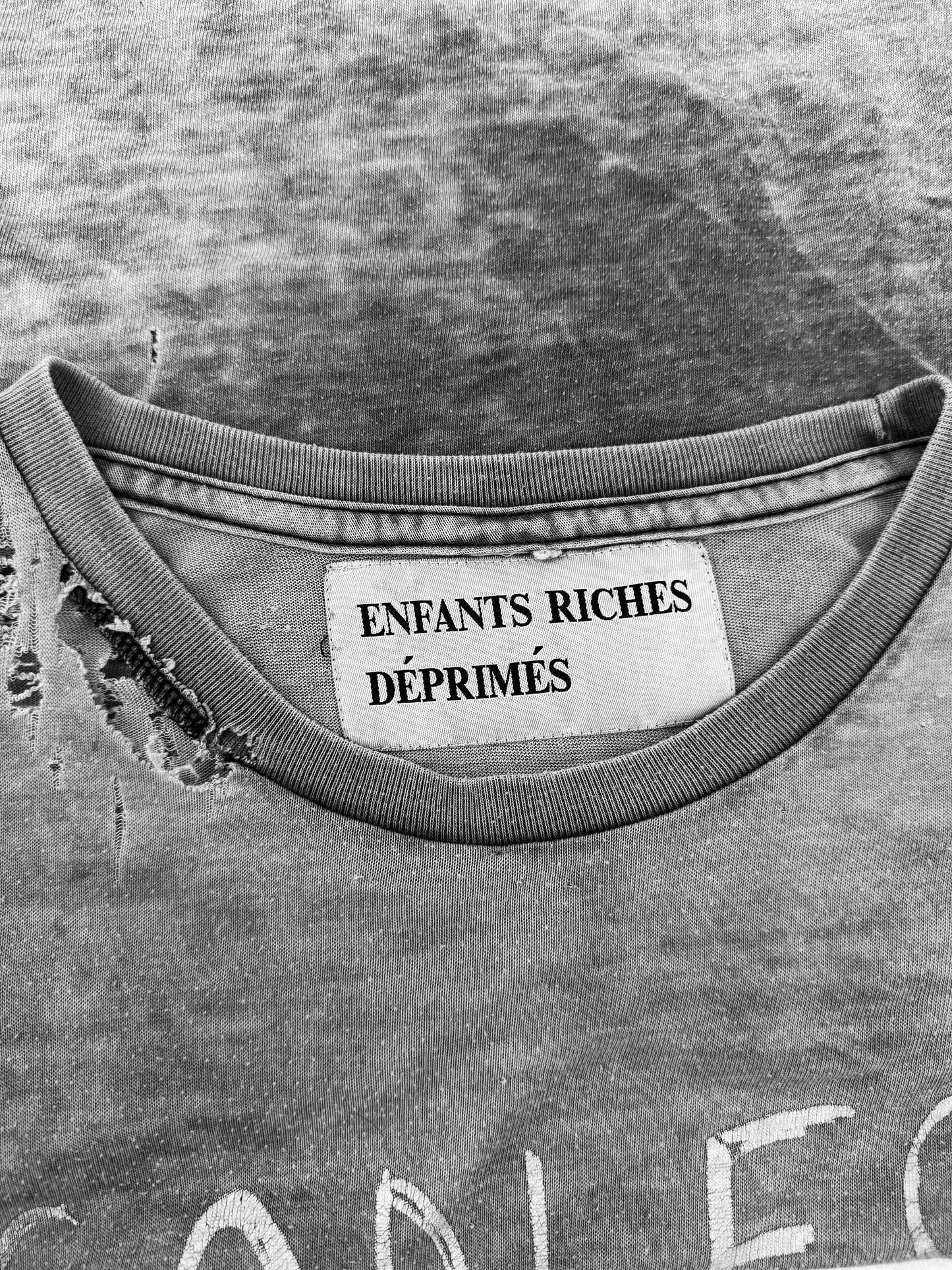 SS15 Enfants Riches Deprimes ‘Godless’ Distressed Grey T-Shirt