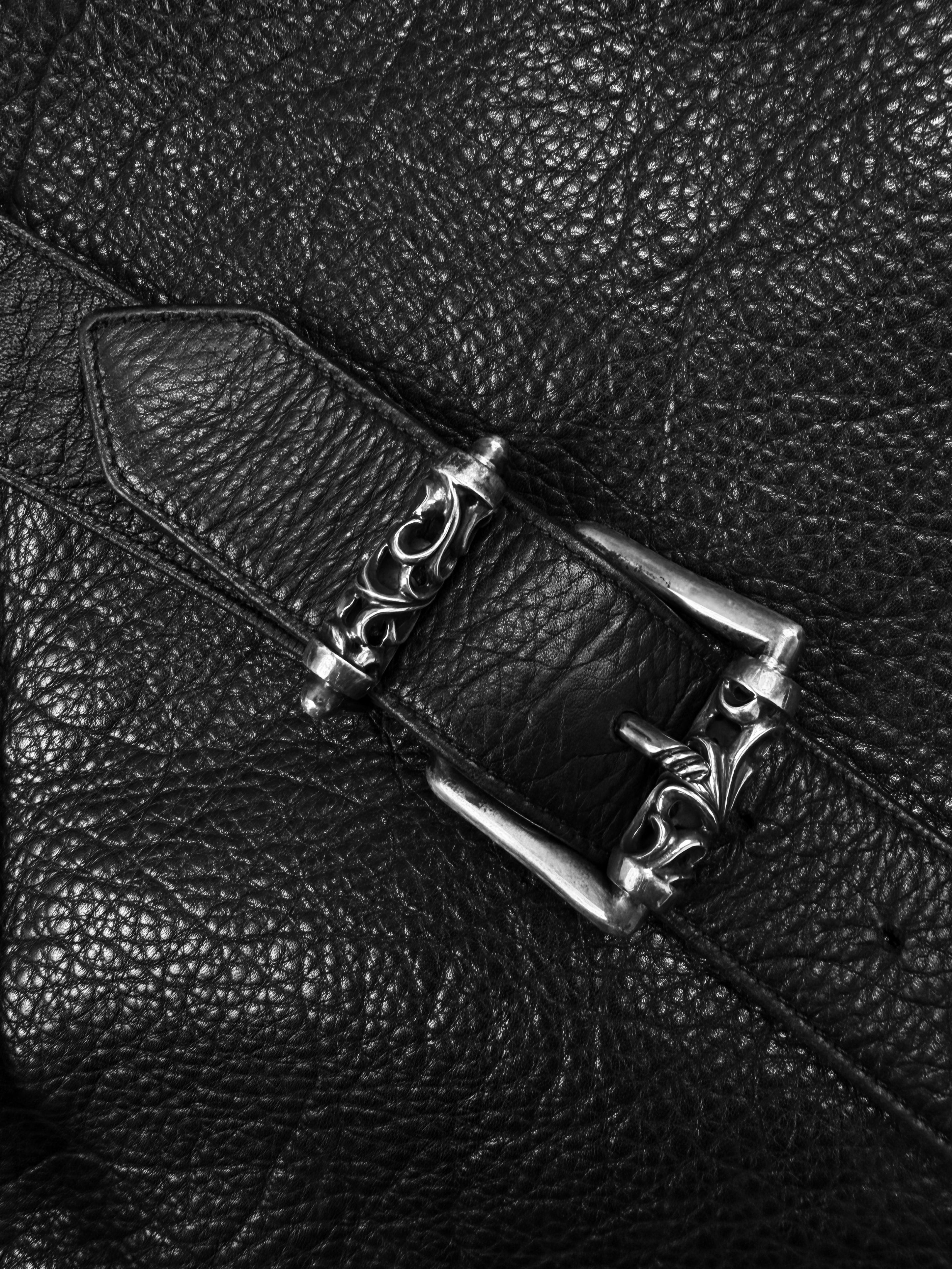 2004 Chrome Hearts Triple Celtic Roller XL Black Leather Messenger Bag