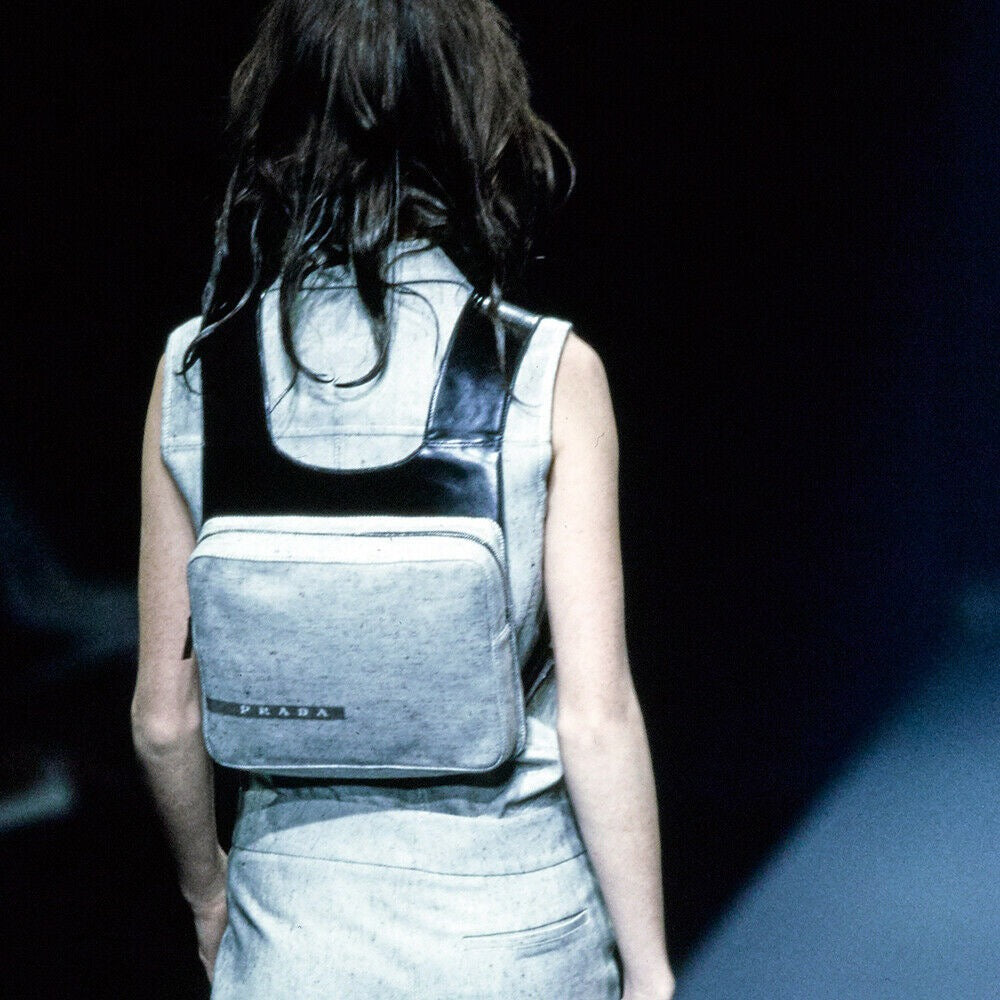SS99 Prada Caramel Leather Embossed Chest Rig Backpack