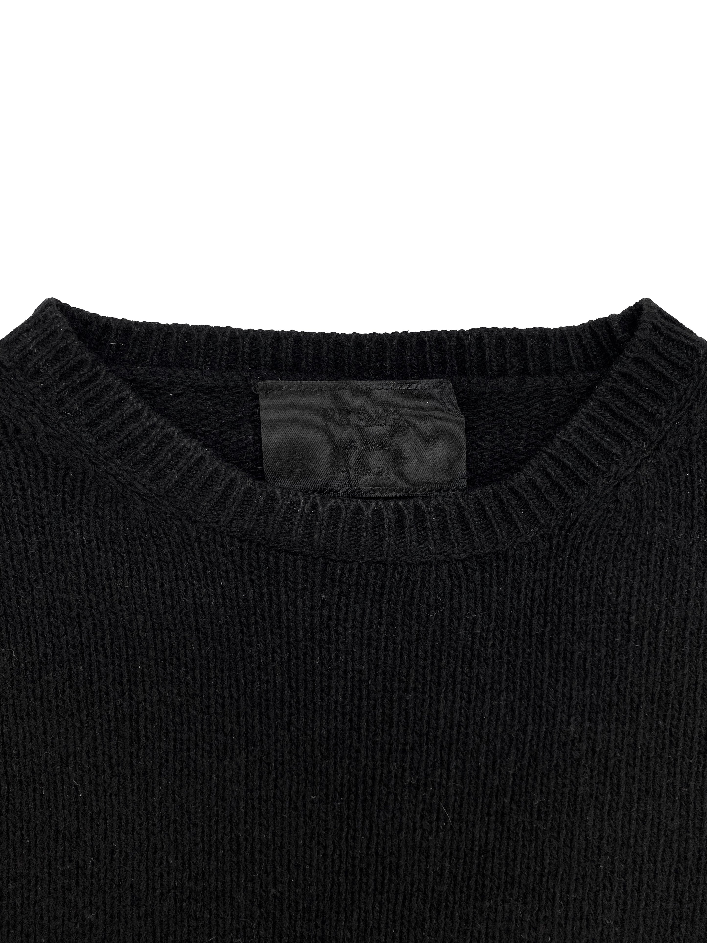 Prada Cashmere Black Knit Cropped Sweater