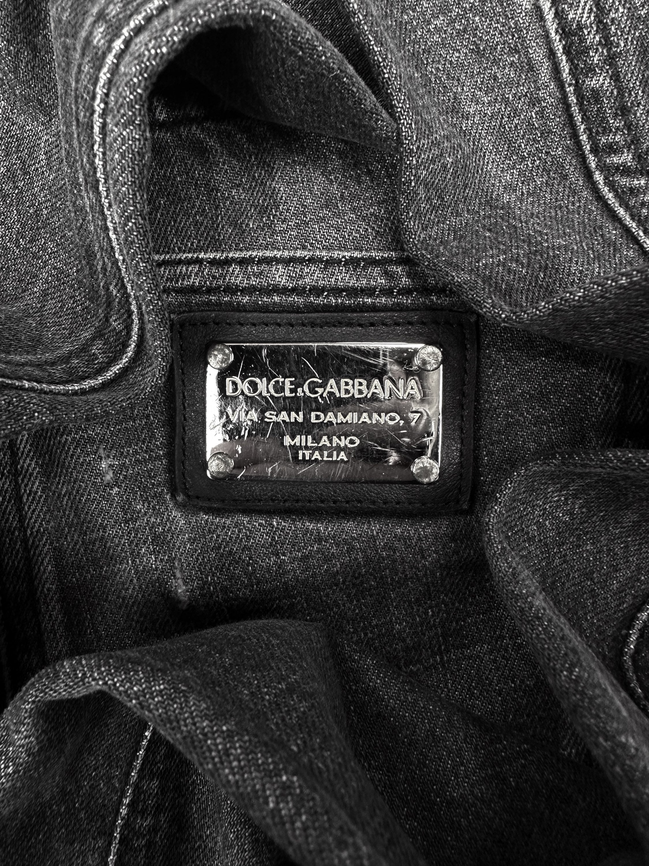 00s Dolce & Gabbana Distressed Dark Wash Bootcut Denim