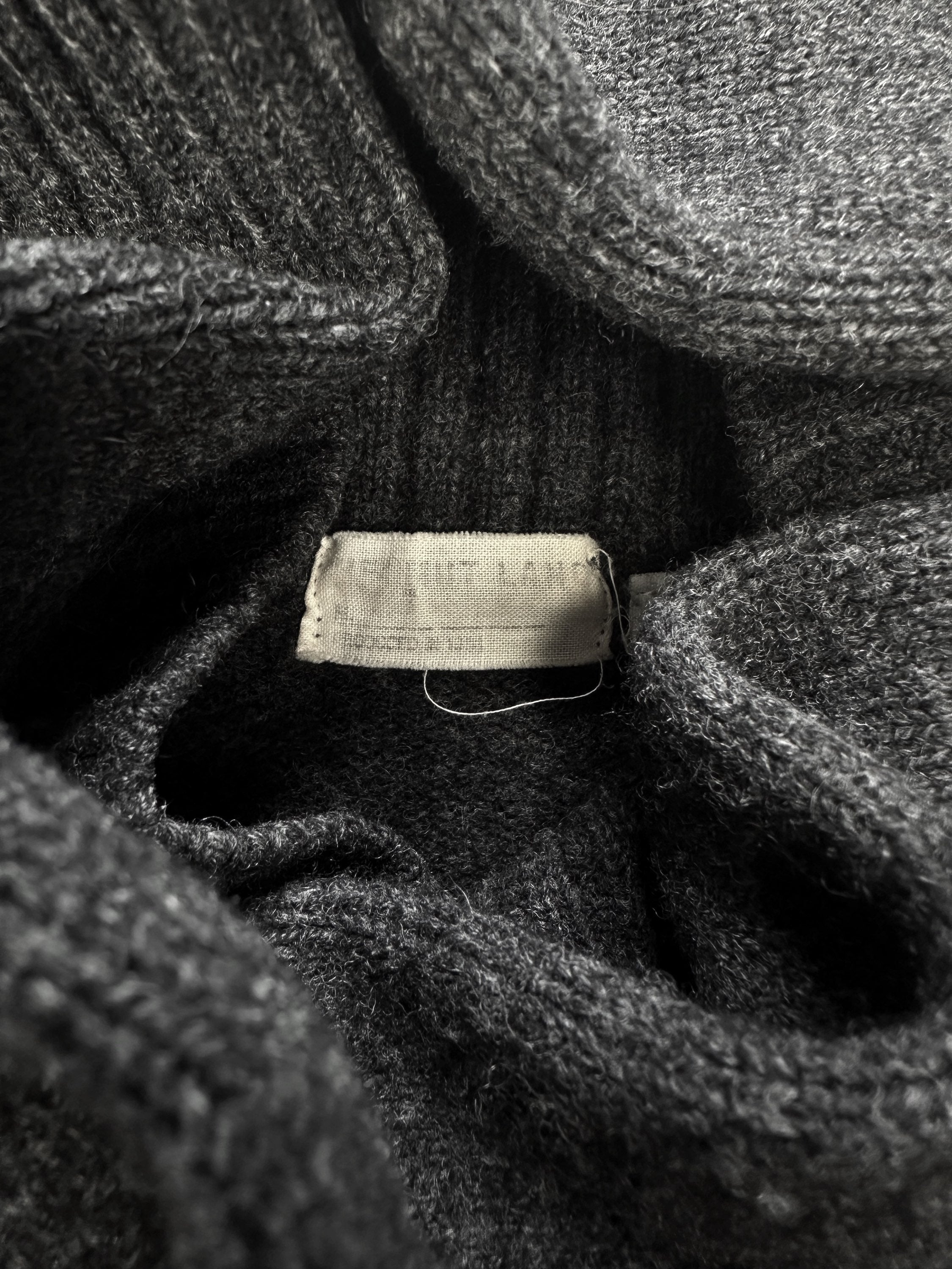 AW96 Helmut Lang Knitted ‘Fold Collar’ Grey Turtleneck Sweater