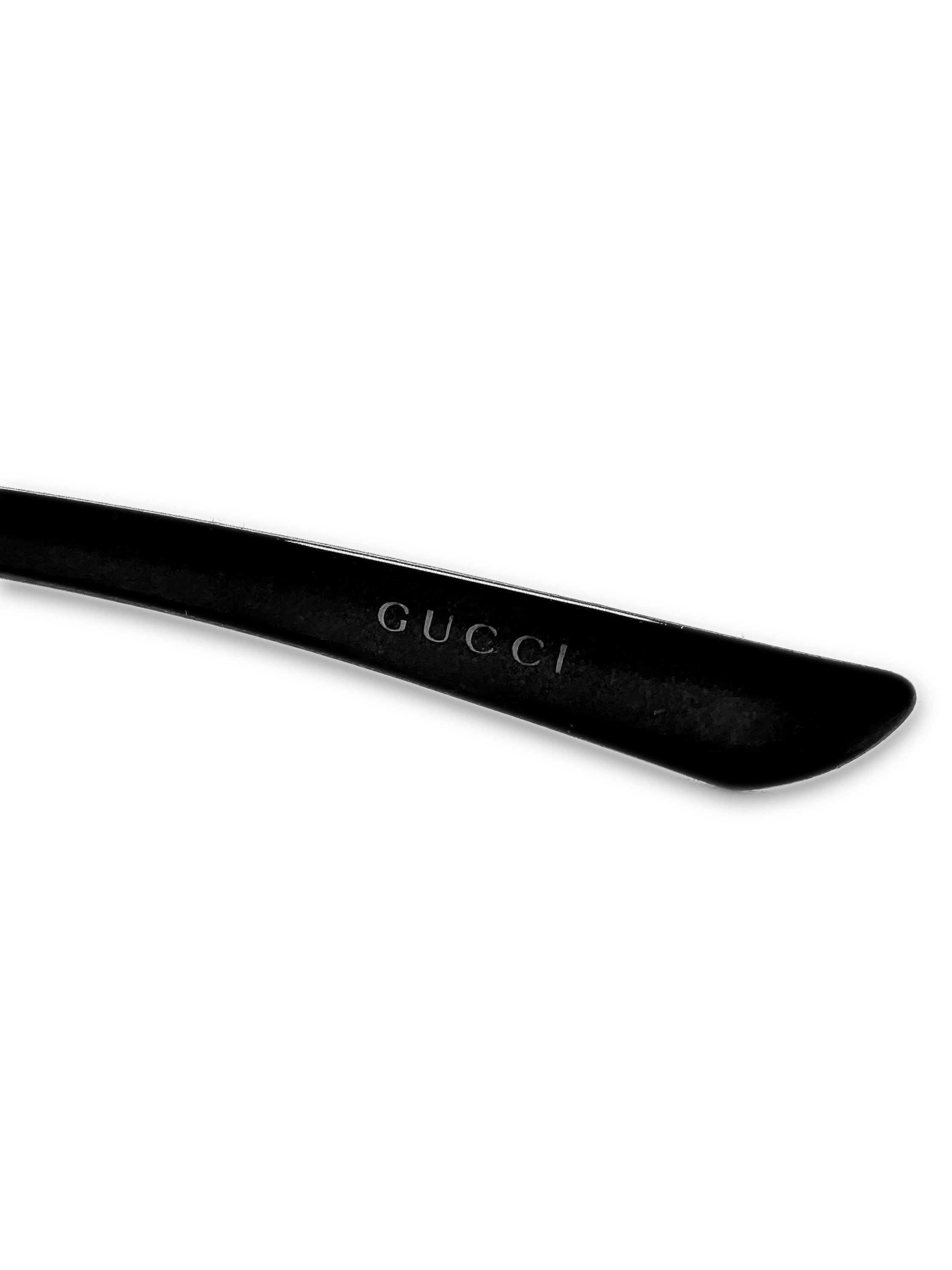 00s Gucci ‘Horsebit’ Blue Gradient Tint Silver Sunglasses