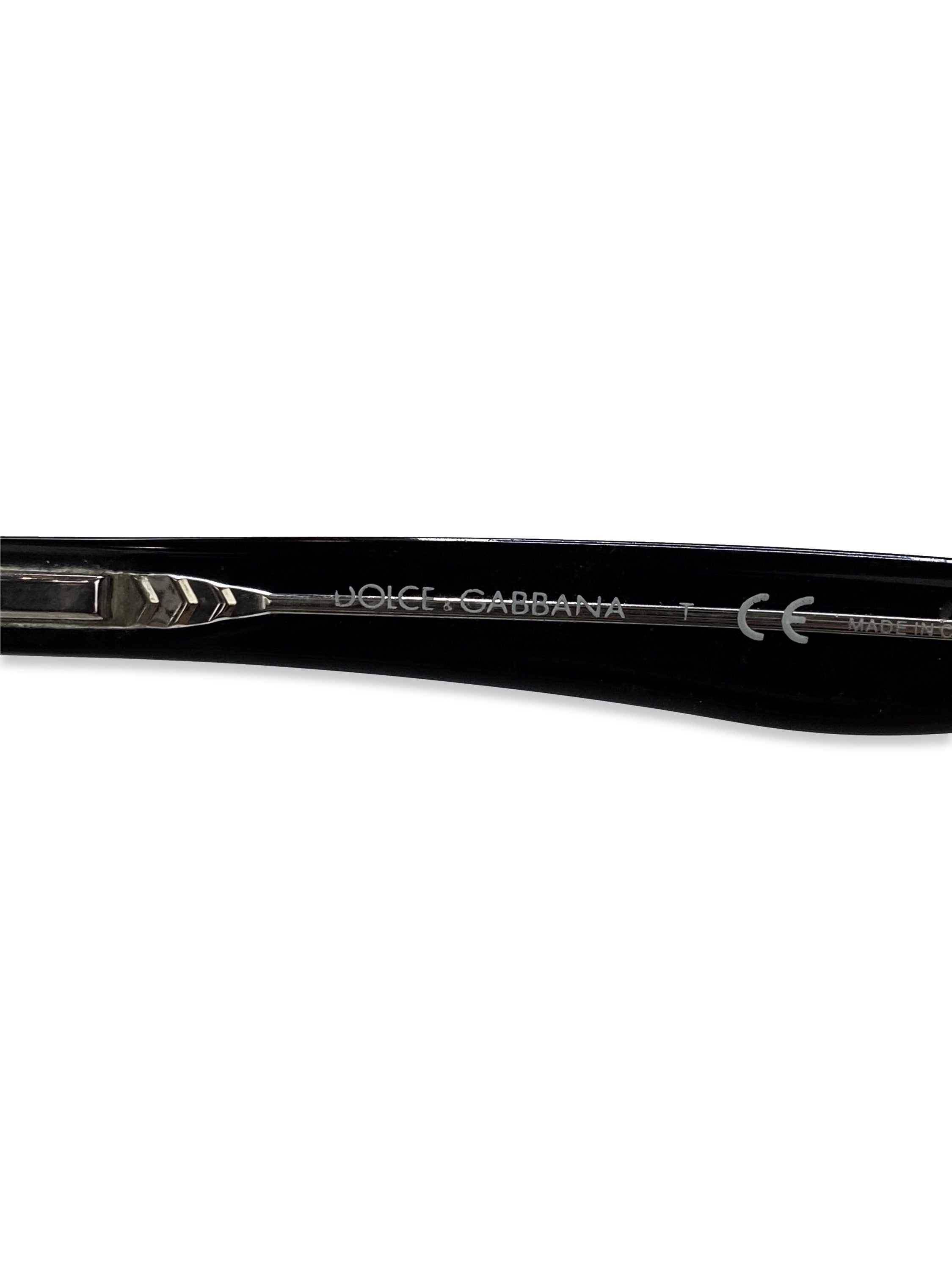 Dolce & Gabbana Ombré Black Metallic “D&G” Glasses Frames
