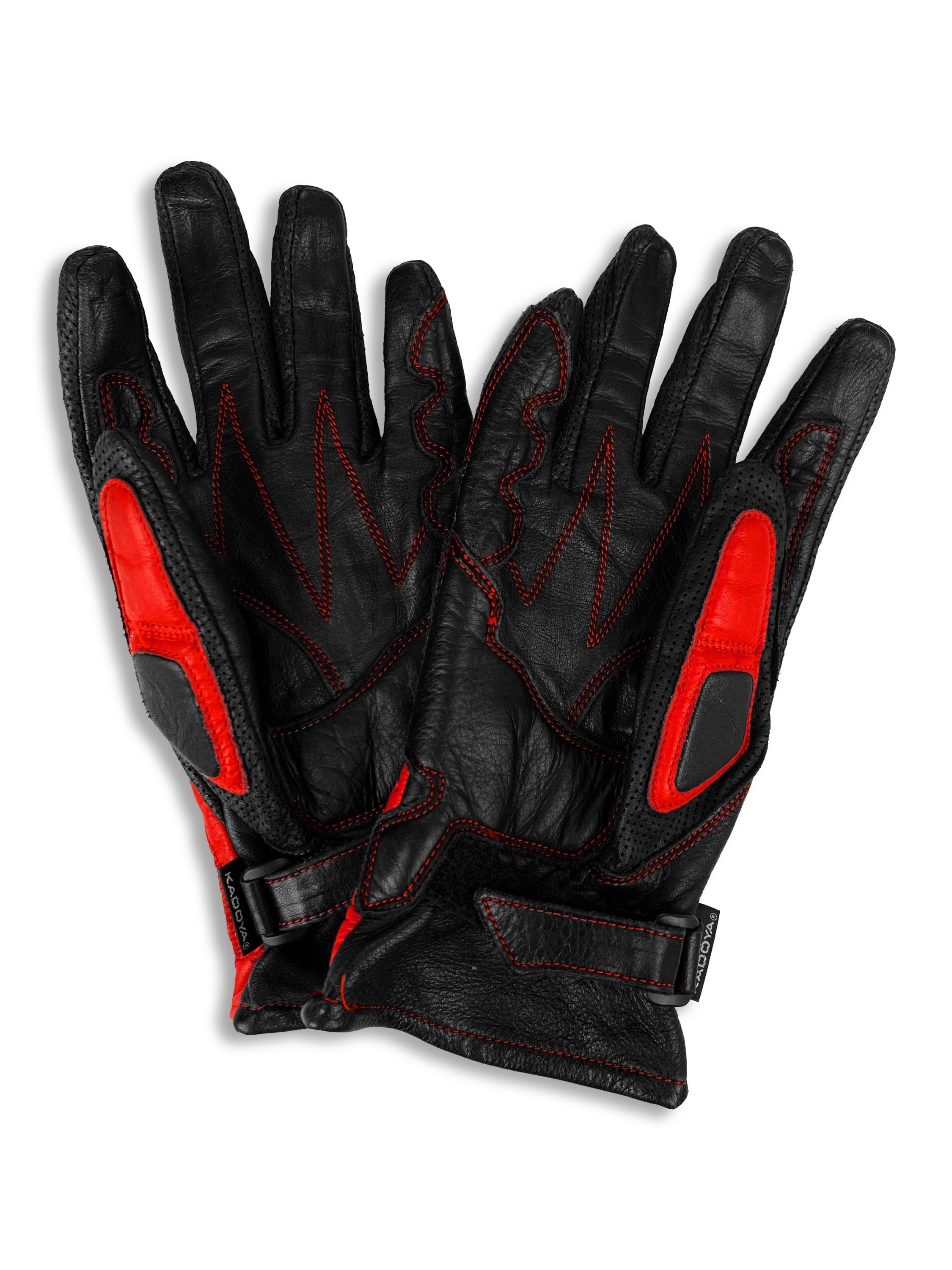 90s Kadoya ‘Cybernation’ Padded PVC Leather Biker Gloves