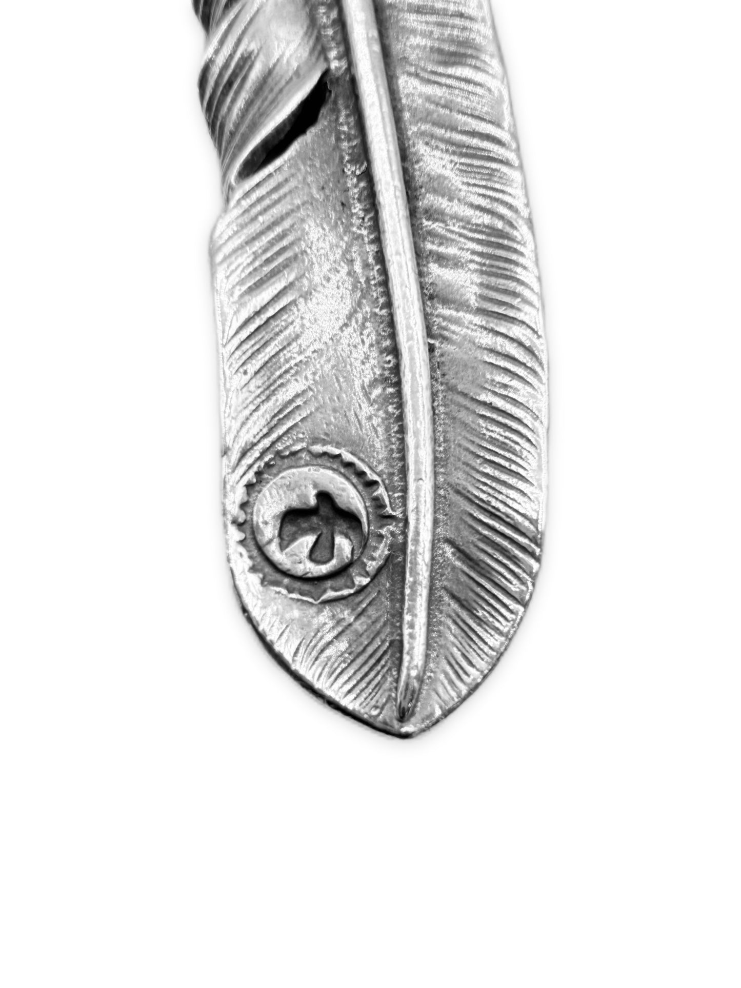 Goros XL Feather 22k Gold / .925 Silver Feather Pendant