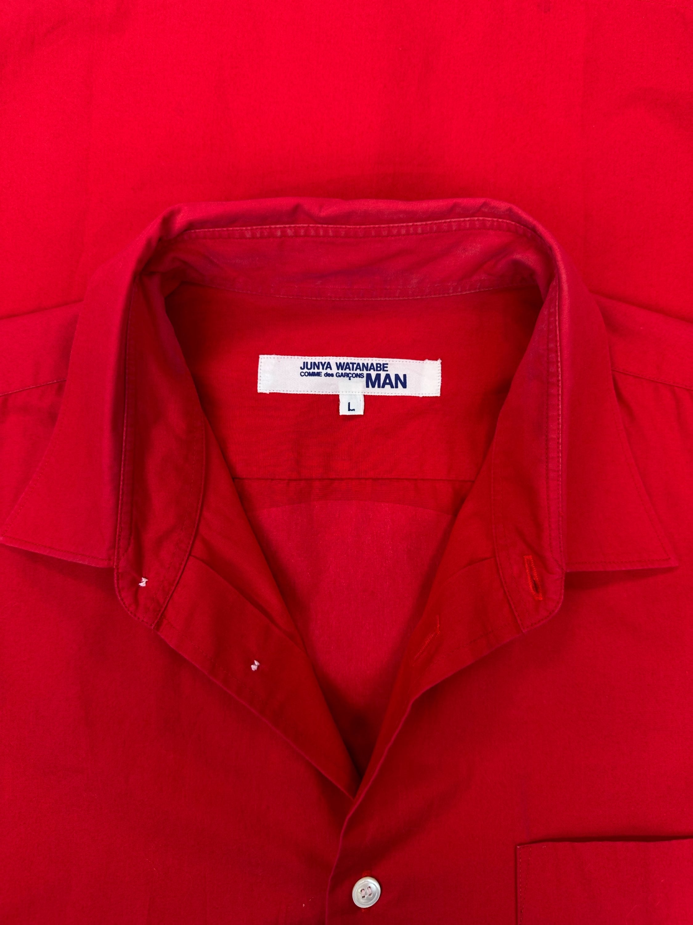 Junya Watanabe ‘Sunset’ Red Graphic Collared Shirt