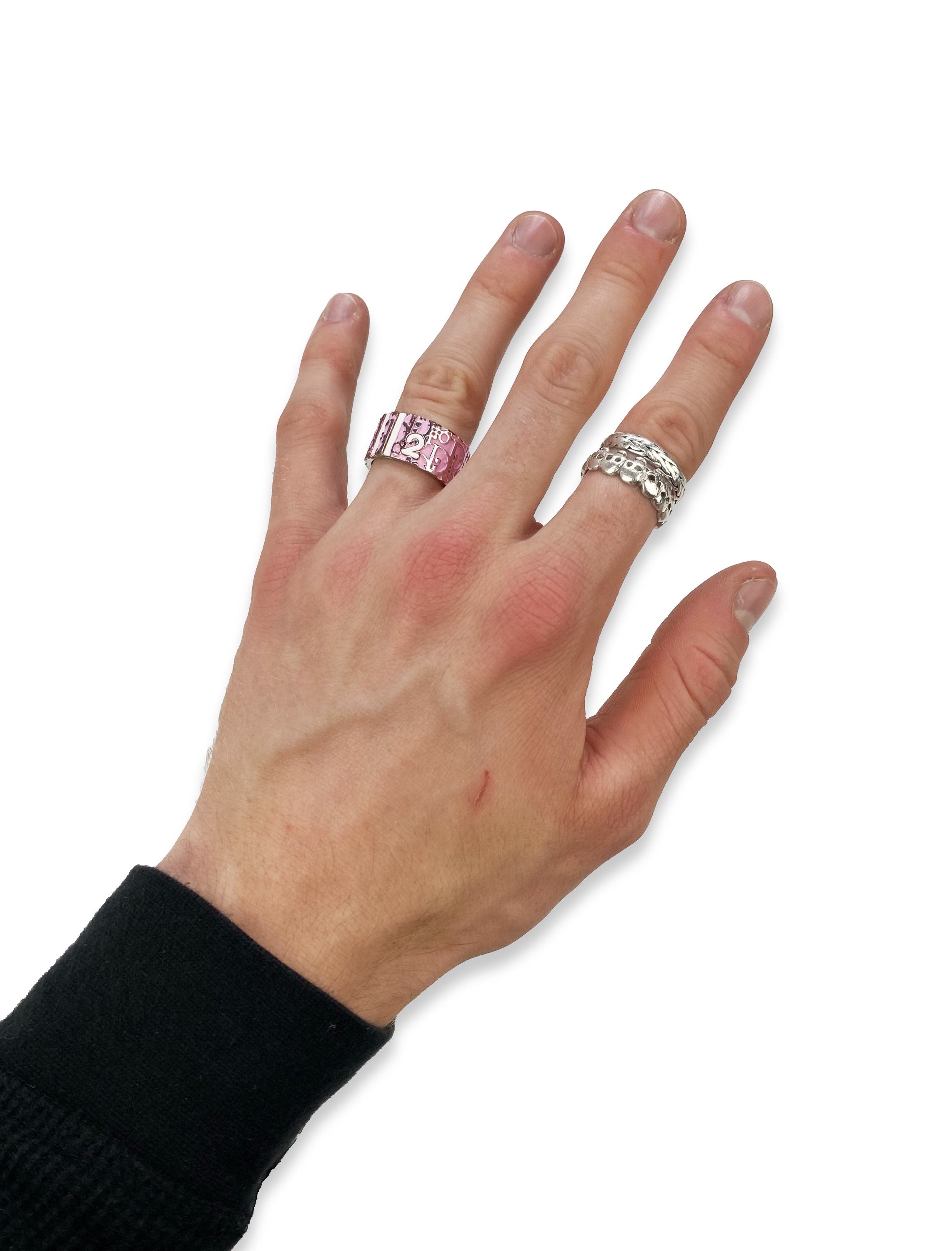 Dior “2” Hot Pink Trotter Monogram Ring