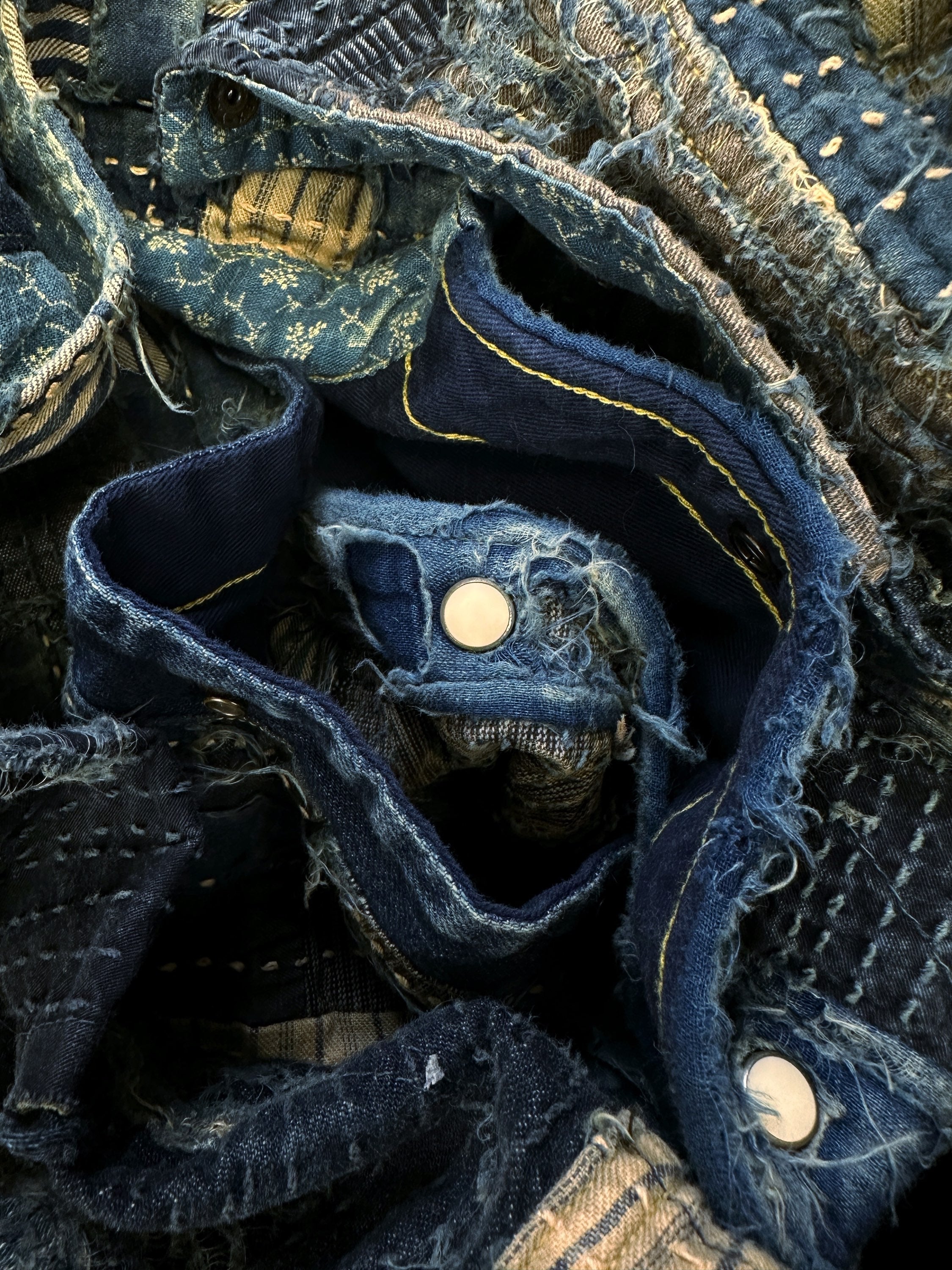 AW23 Kapital ‘Boro Stitch’ Pearl Button Denim Shirt Jacket