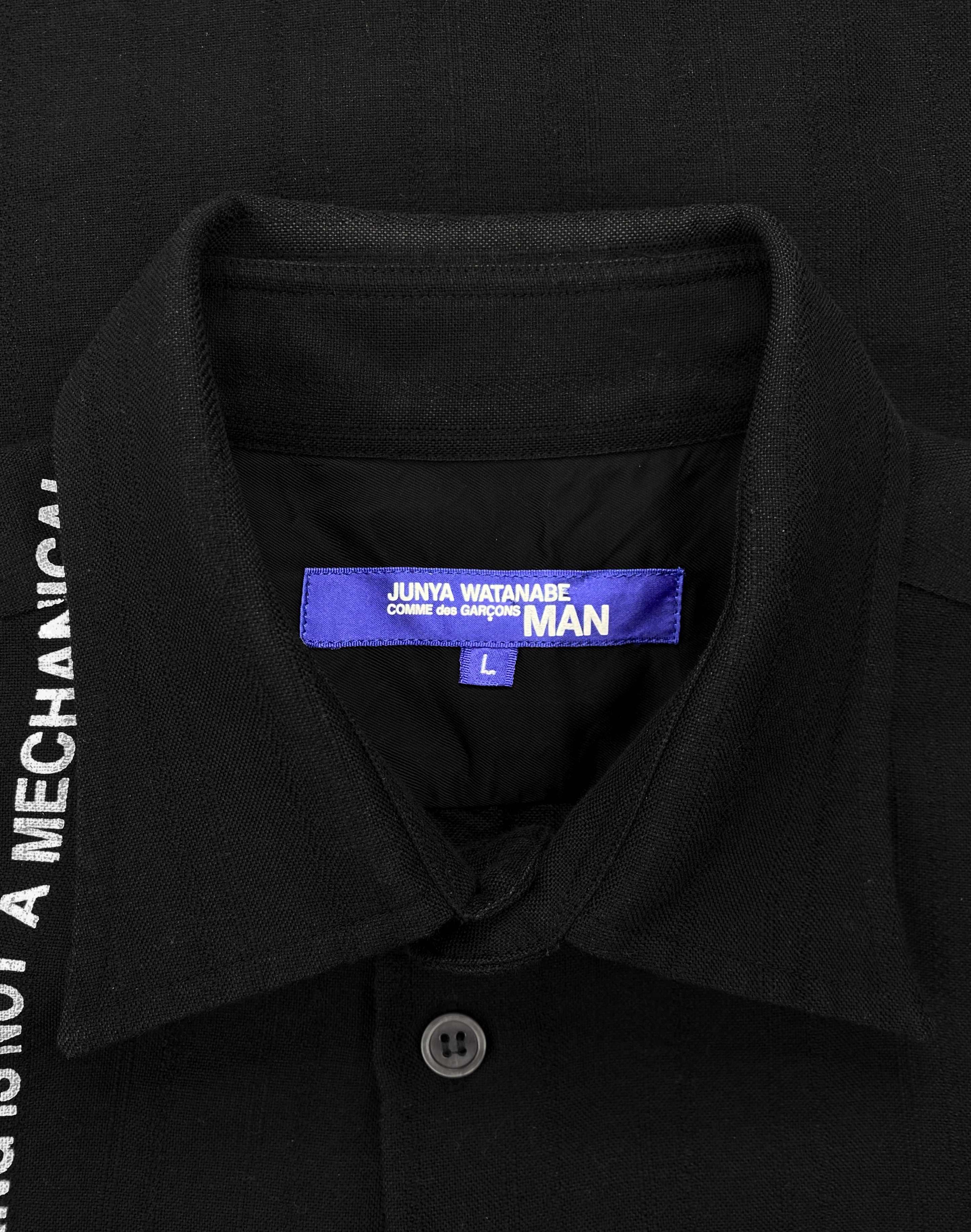 SS02 Junya Watanabe “Greet Others Pleasantly” Poem Button Up Shirt
