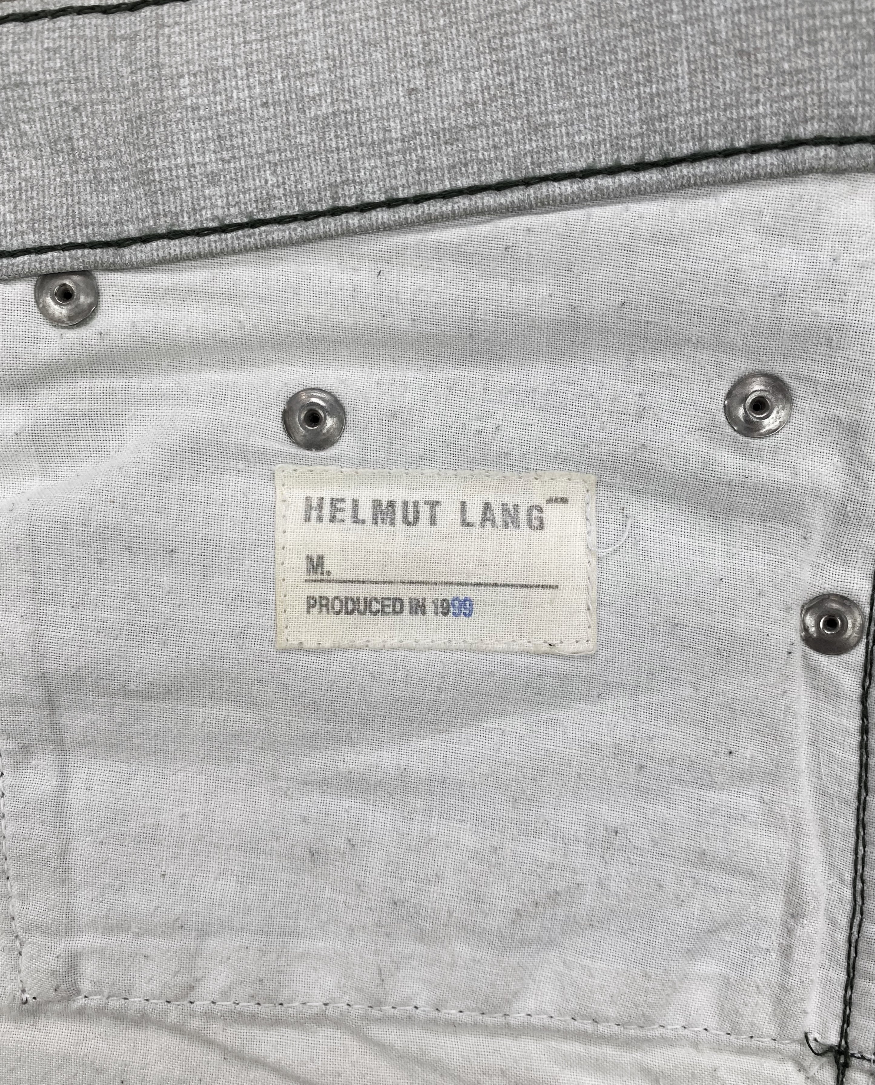 SS99 Helmut Lang “Prisoner” Olive Striped Denim
