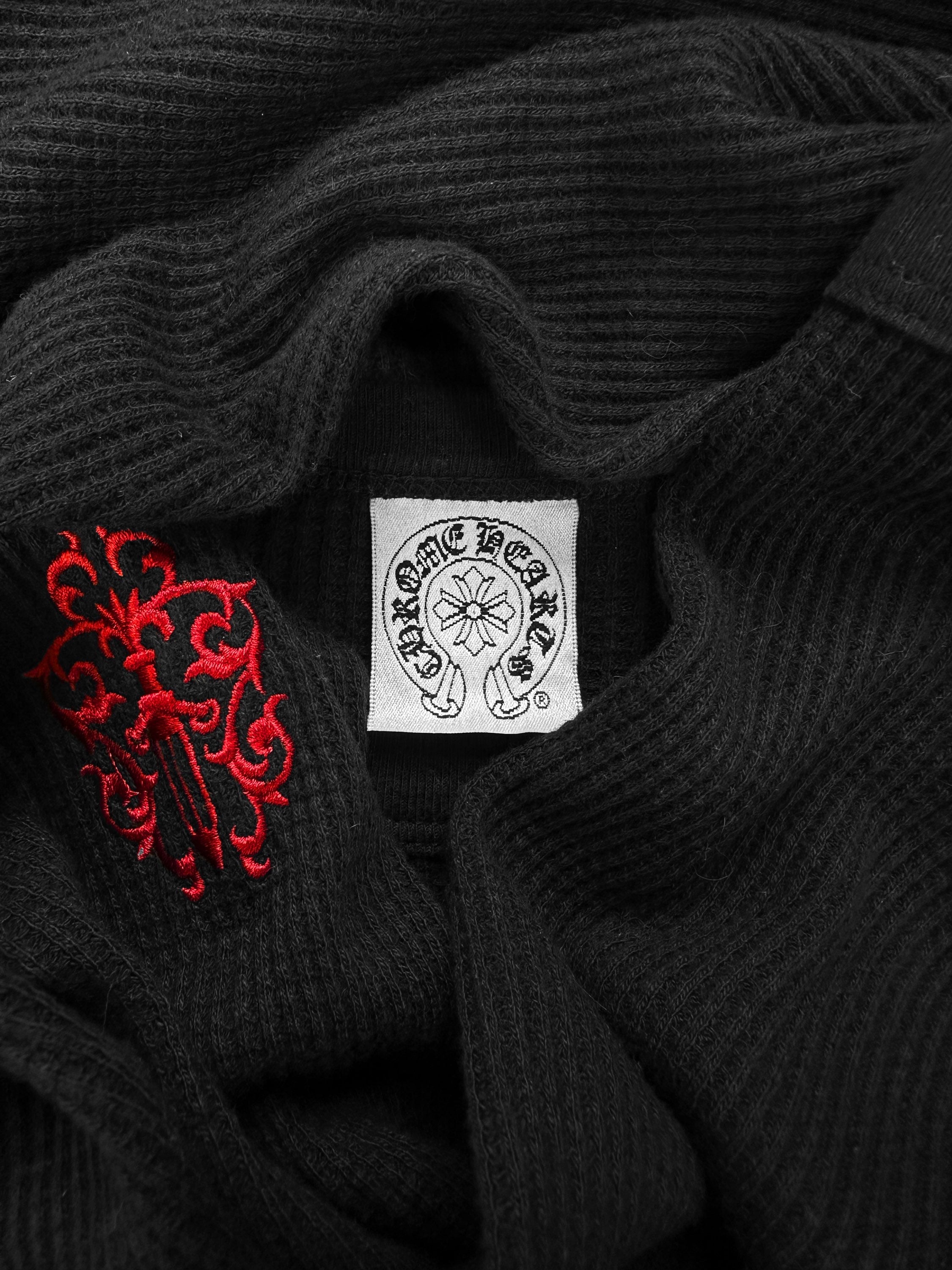 90s Chrome Hearts ‘Fuck You’ Embroidered Dagger Waffle Long Sleeve