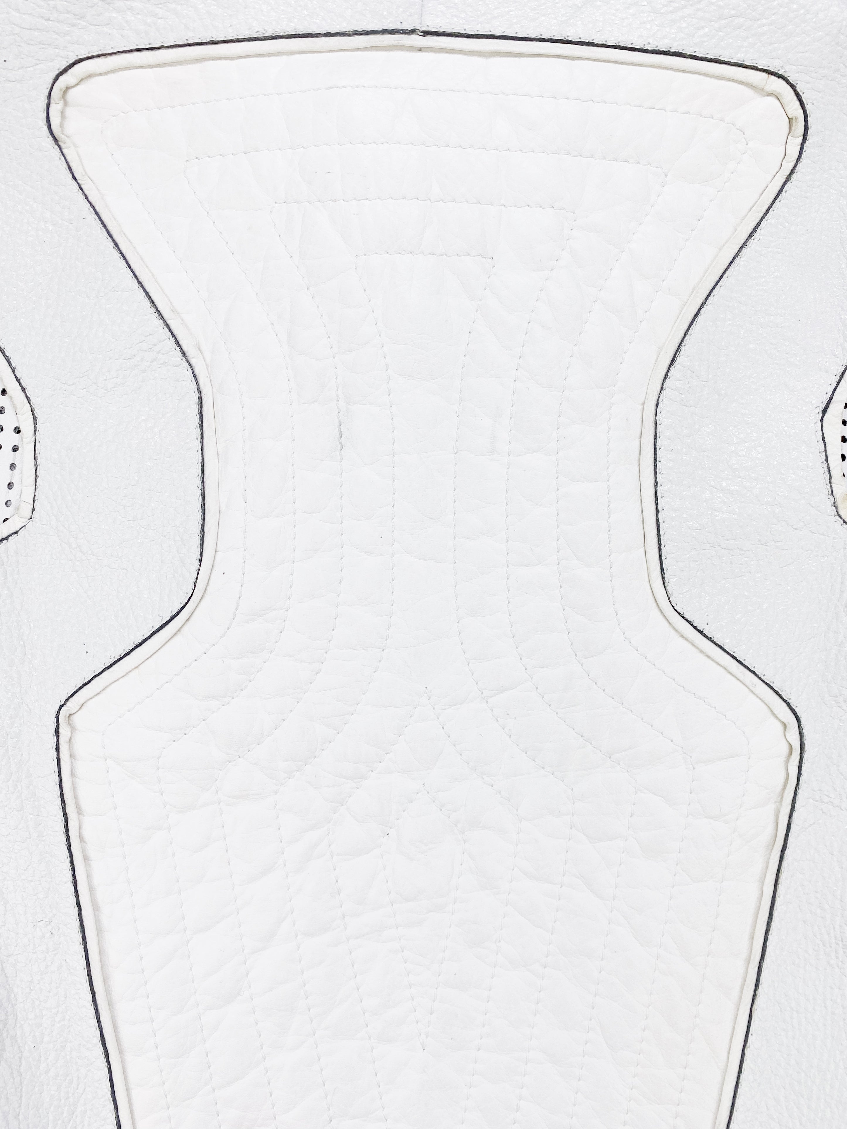 Gucci by Tom Ford White Leather Perforated Laced Racing Jacket