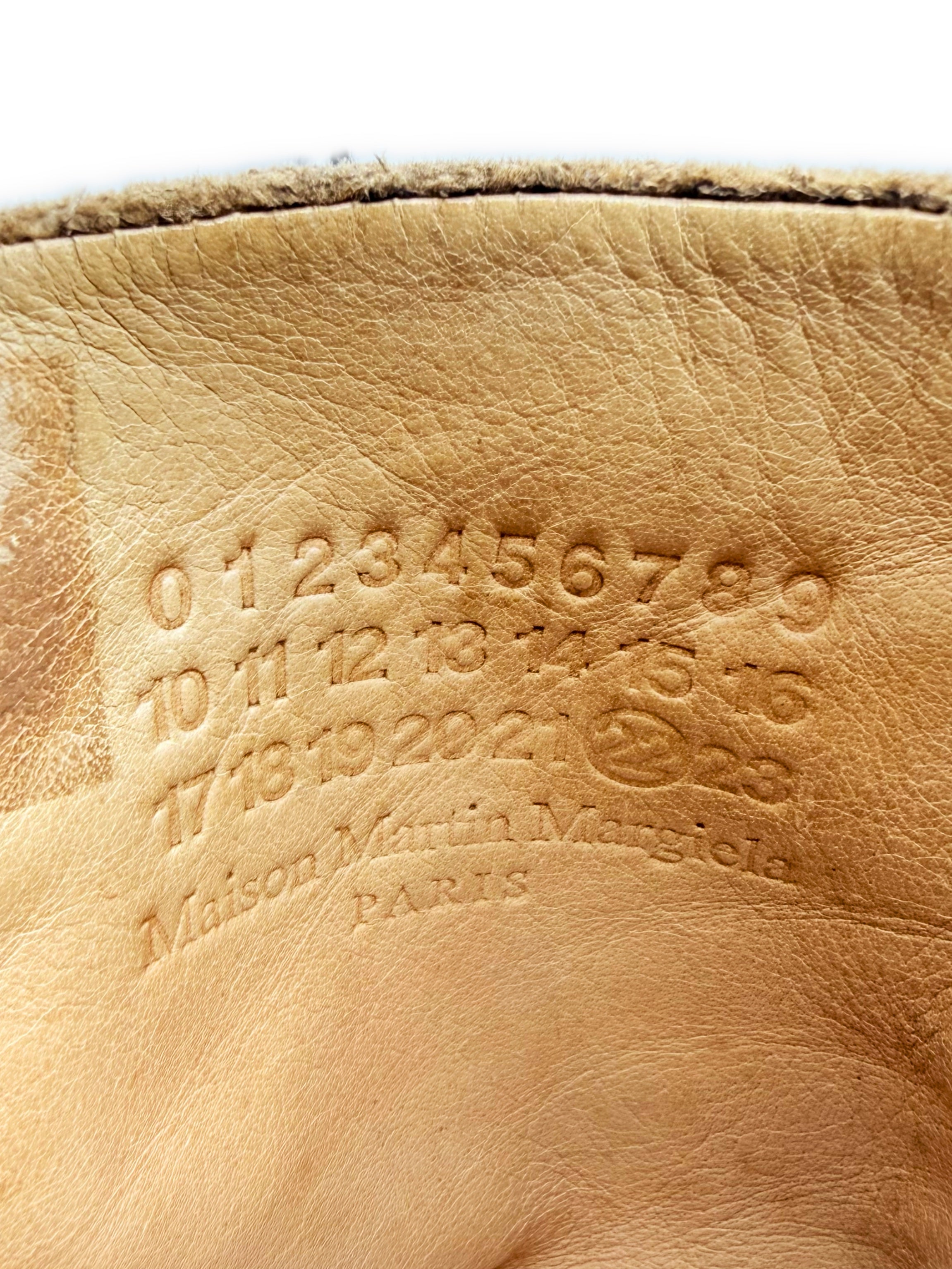 Maison Margiela Cork Heel Suede Tabi Split Toe Boot