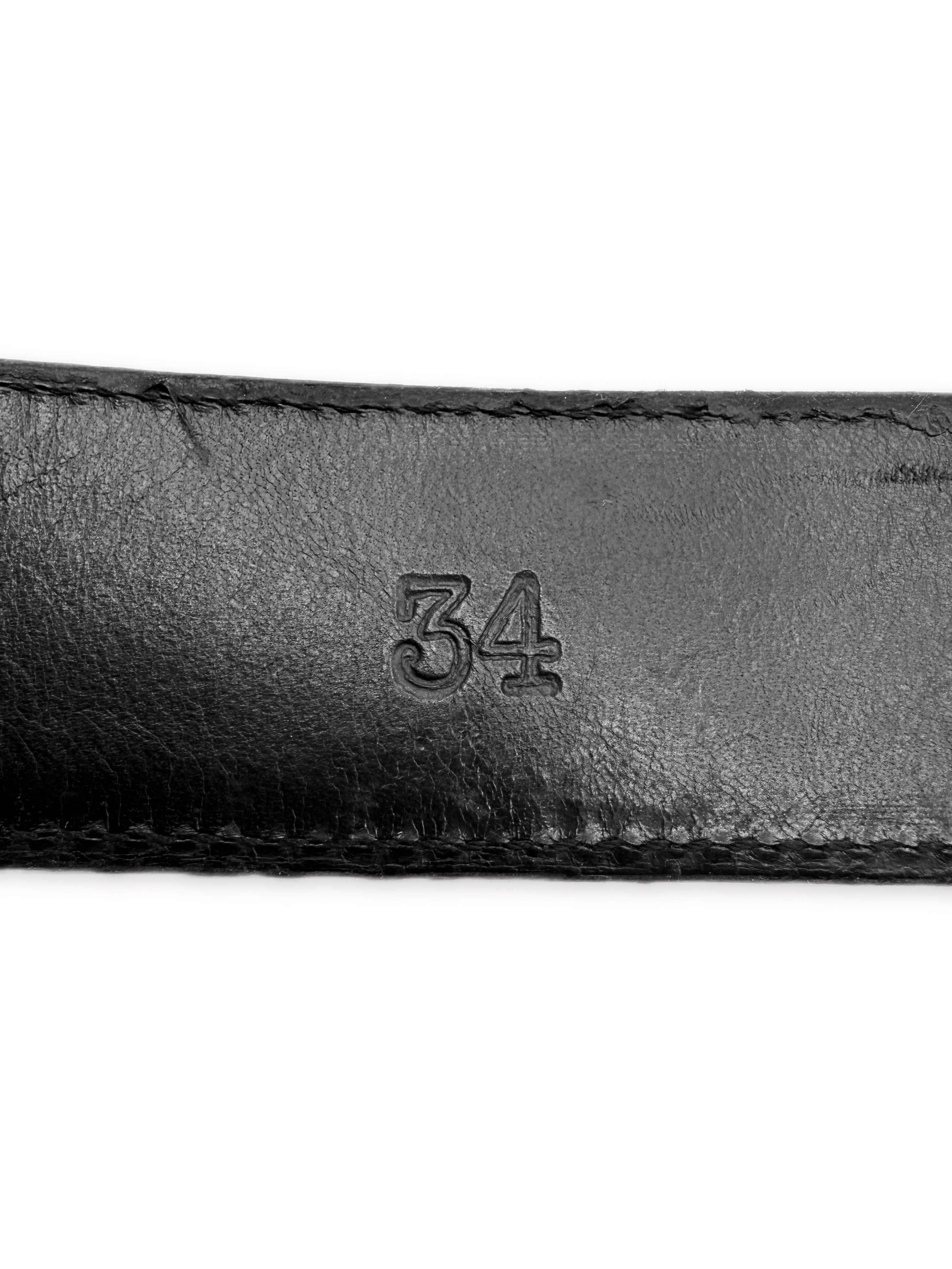 Chrome Hearts Black Leather .925 Silver Belt Strap