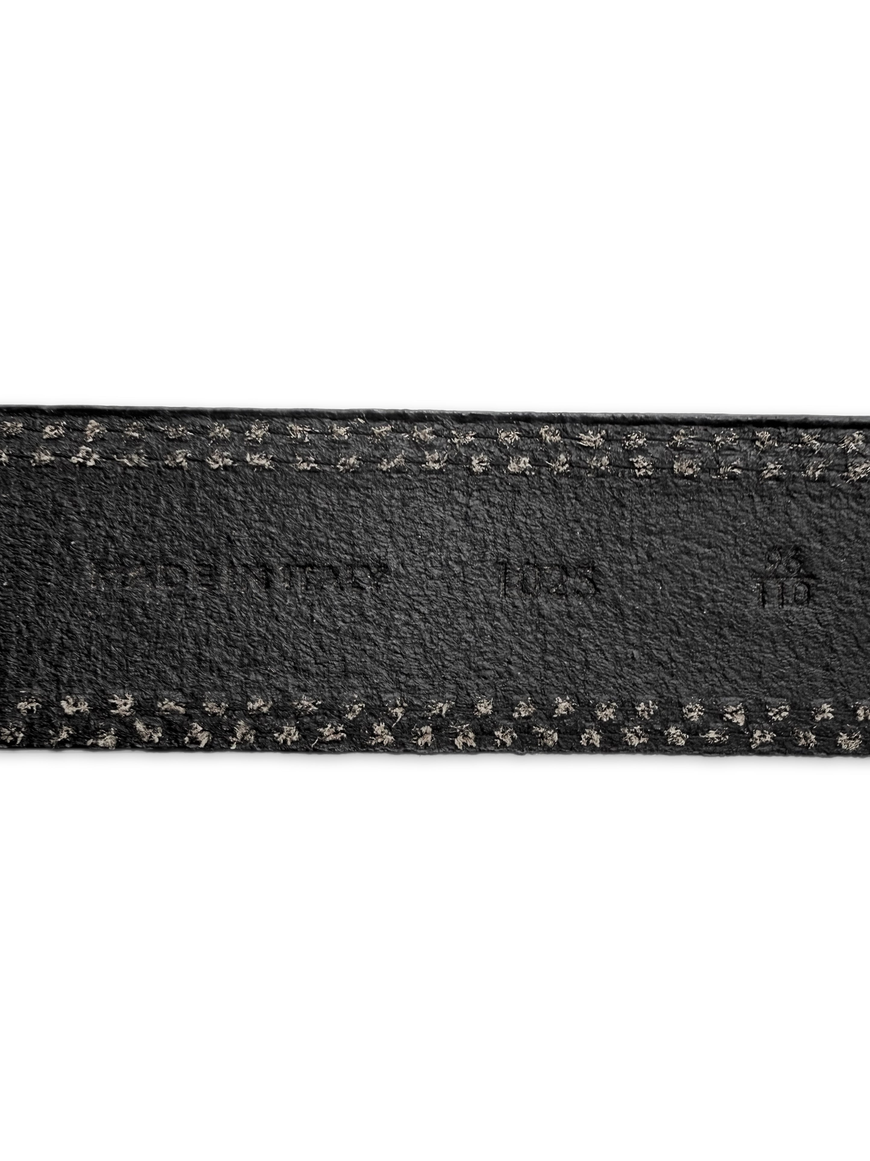 SS06 Dior Homme Star Double Prong Black Leather Belt