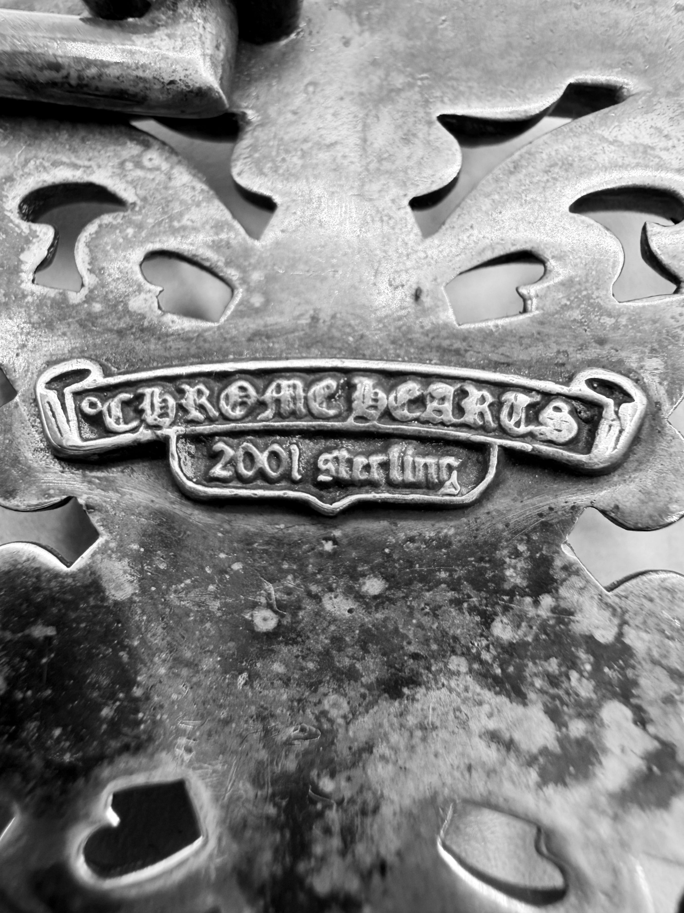 Chrome Hearts 6 Point Star 1.5 in Silver Oval Belt Buckle