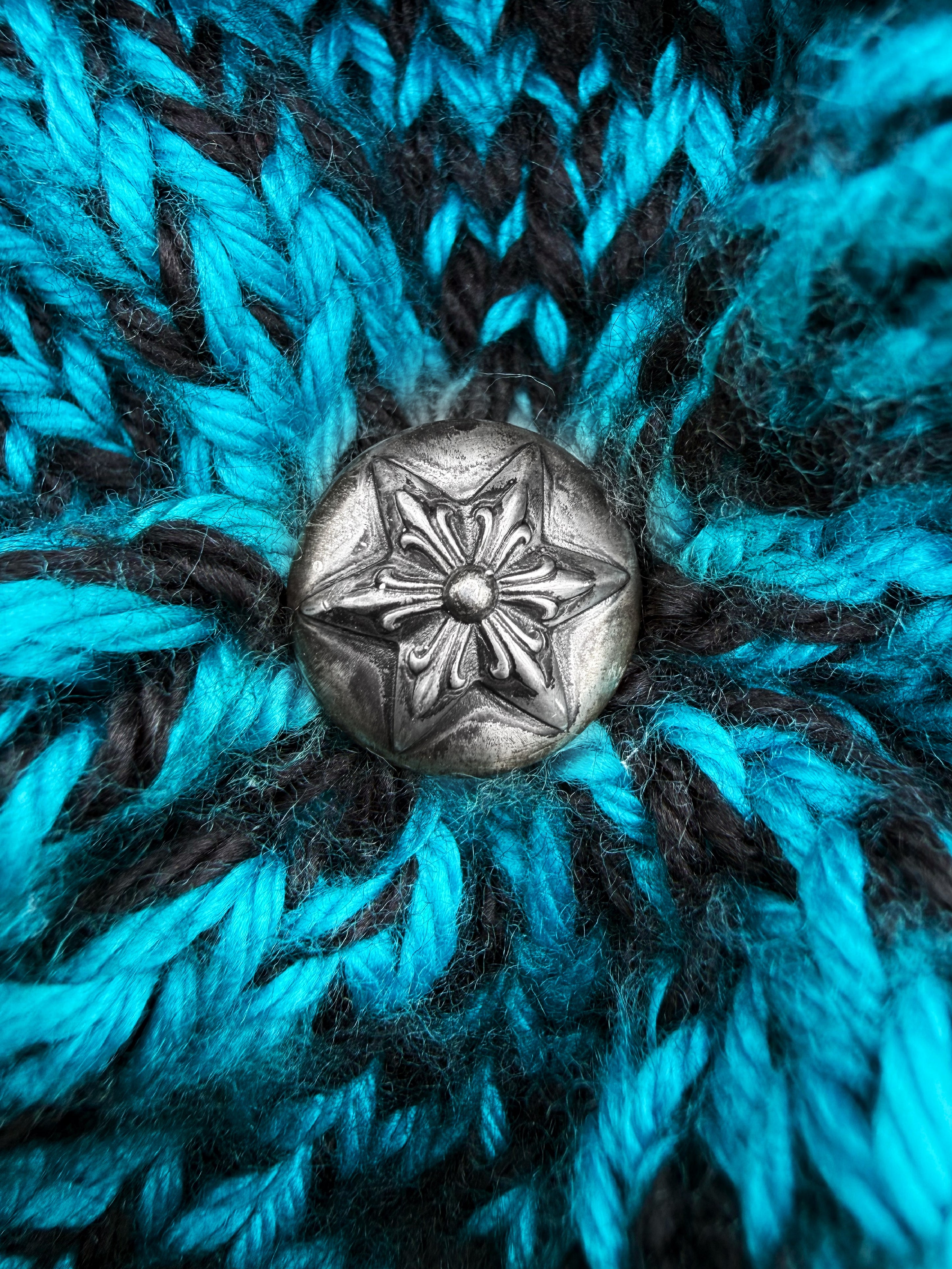 Chrome Hearts Star Patch Blue Gradient .925 Silver Knit Beanie