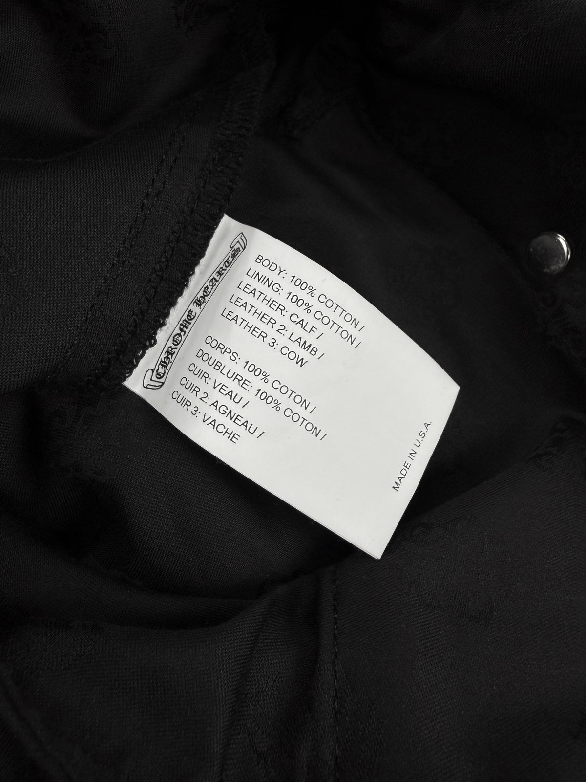 Chrome Hearts 40 Cross Patch Camo Leather Black Chino Pants
