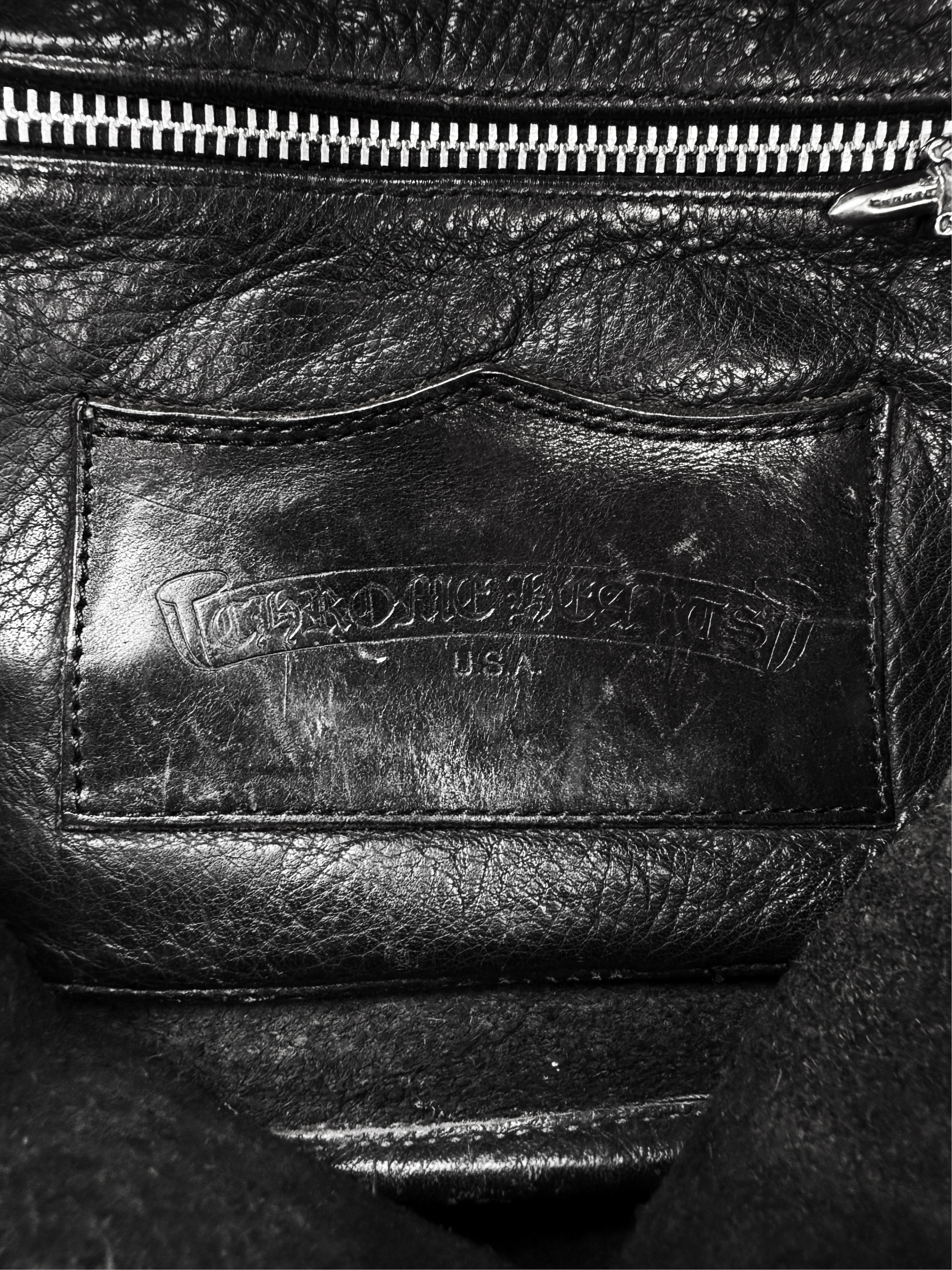 Chrome Hearts Gunslinger Black Leather .925 Silver Crossbody Bag