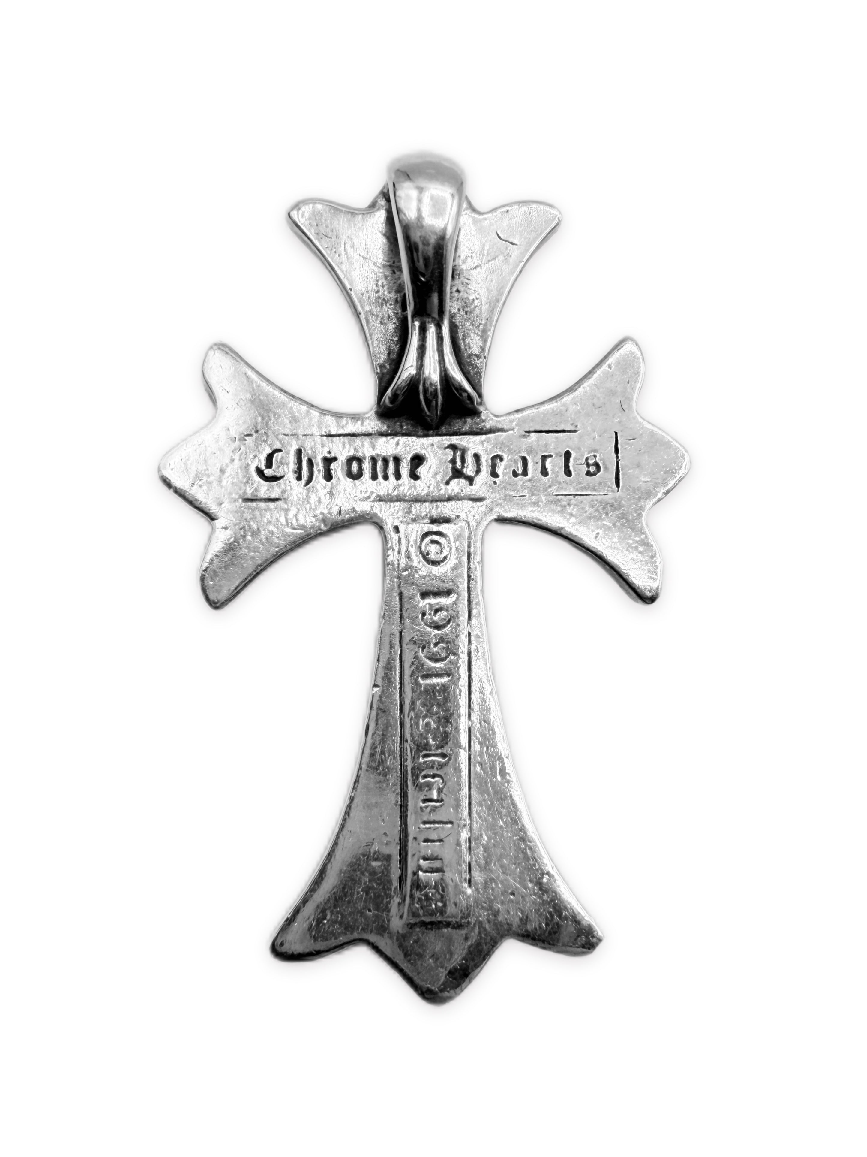 Chrome Hearts .925 Silver Etched Large Cross Pendant