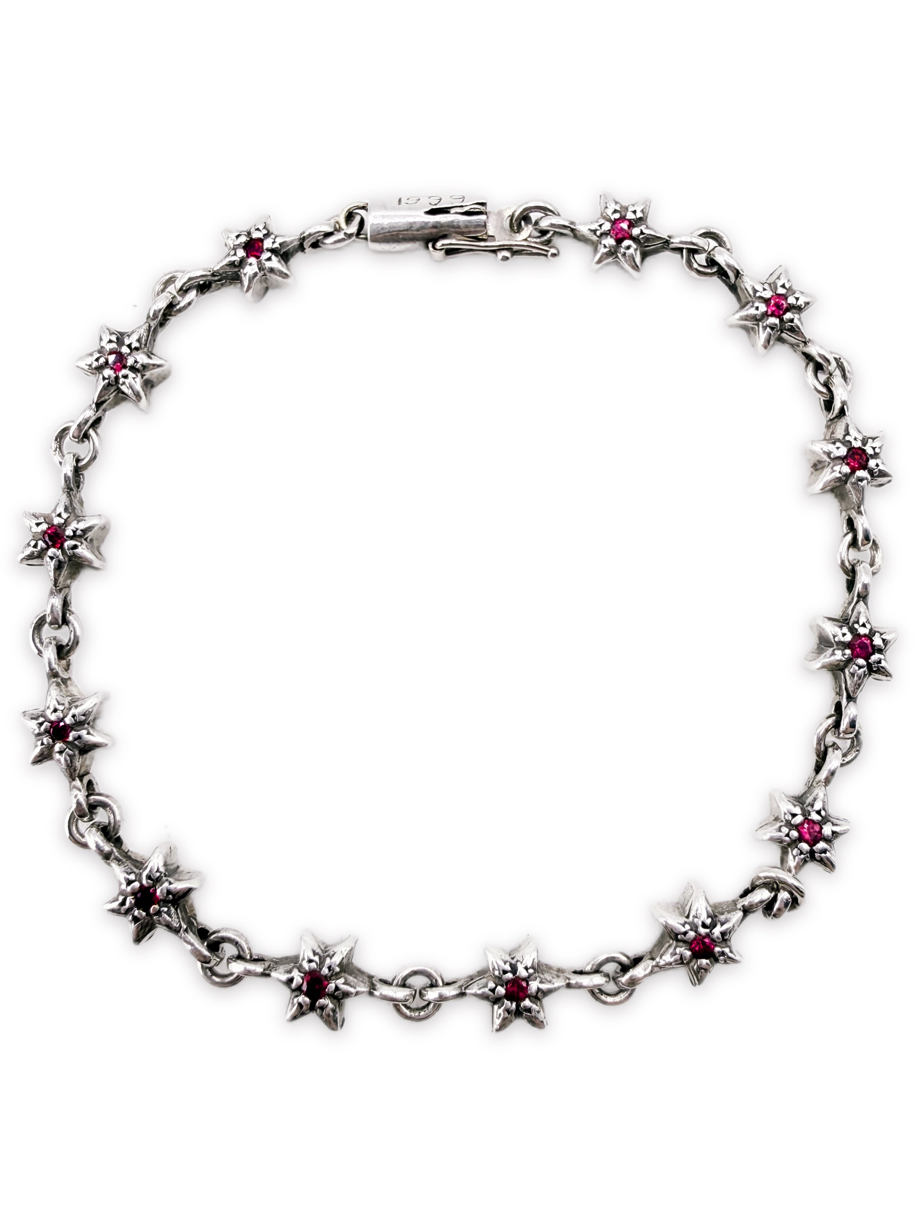 CHROME HEARTS RUBY FACTORY SET 6 POINT TINY STAR 13 LINK SILVER