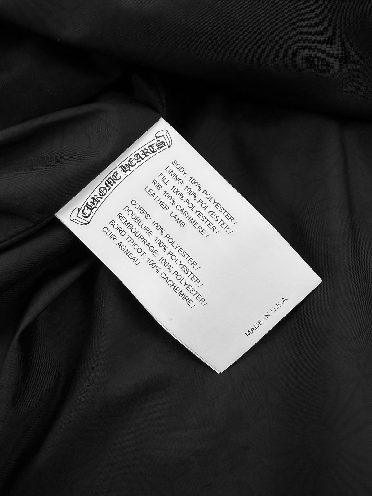 Chrome Hearts Papa Spine Lambskin Cross Patch Cashmere Vest