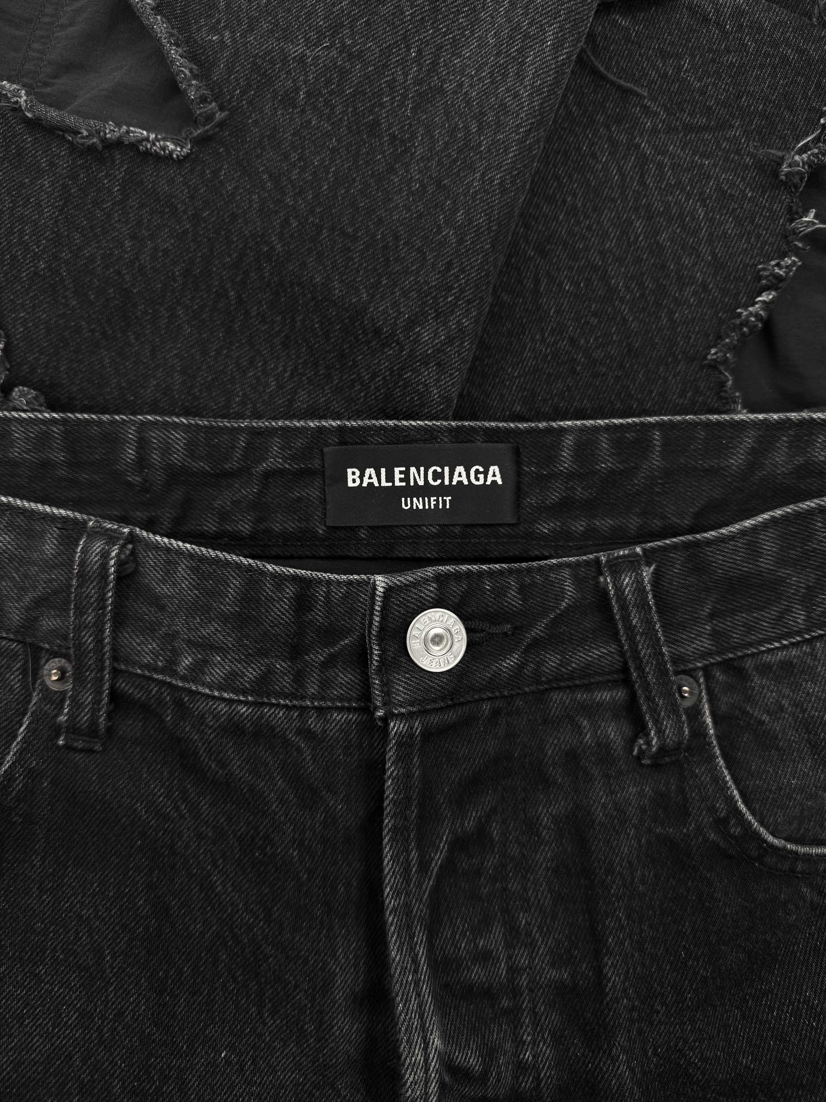 AW21 Balenciaga ‘Afterworld’ Slashed Double B Layered Hybrid Denim Jeans