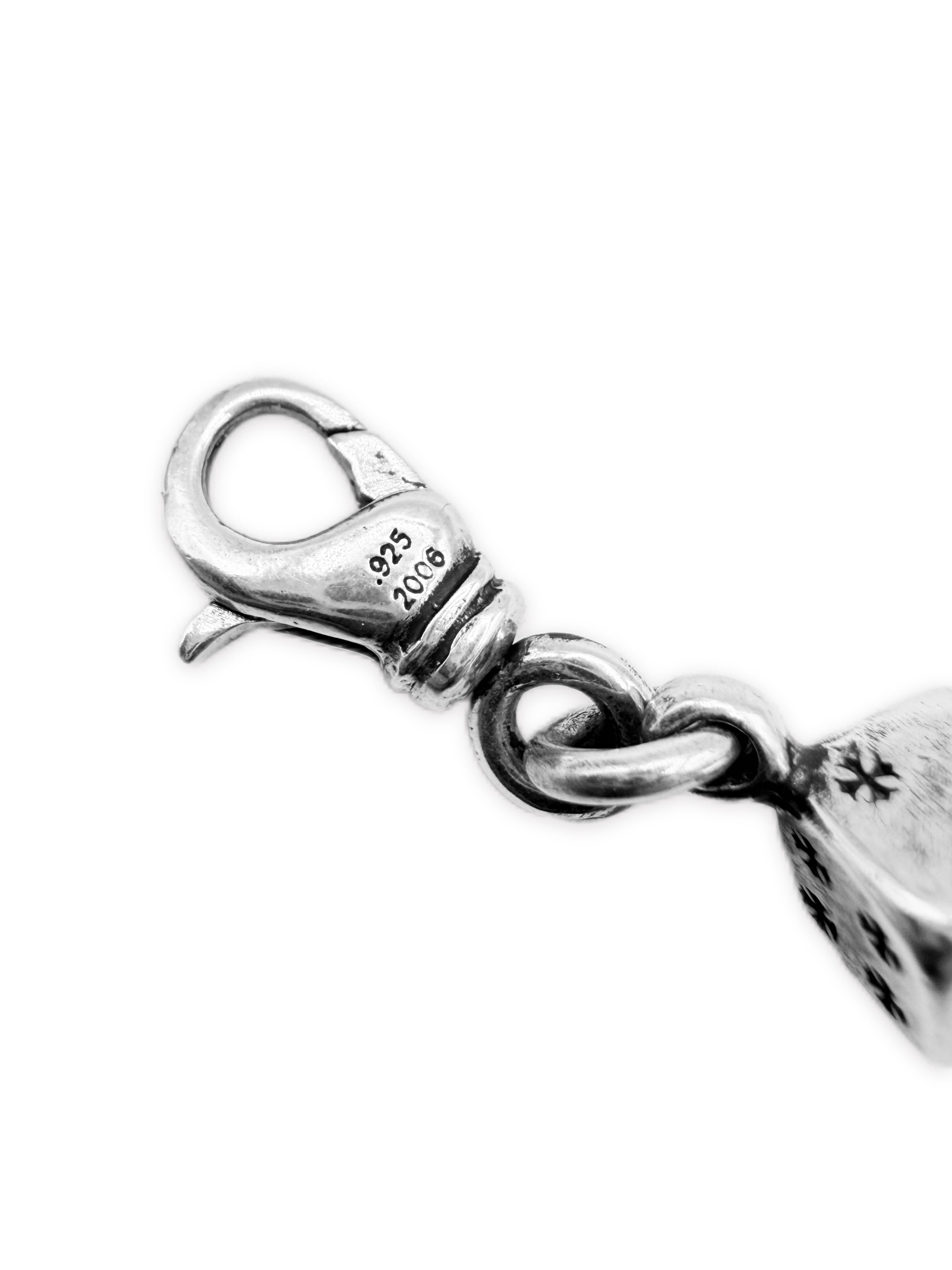 Chrome Hearts Dice Crossball .925 Silver 7 Link Bracelet