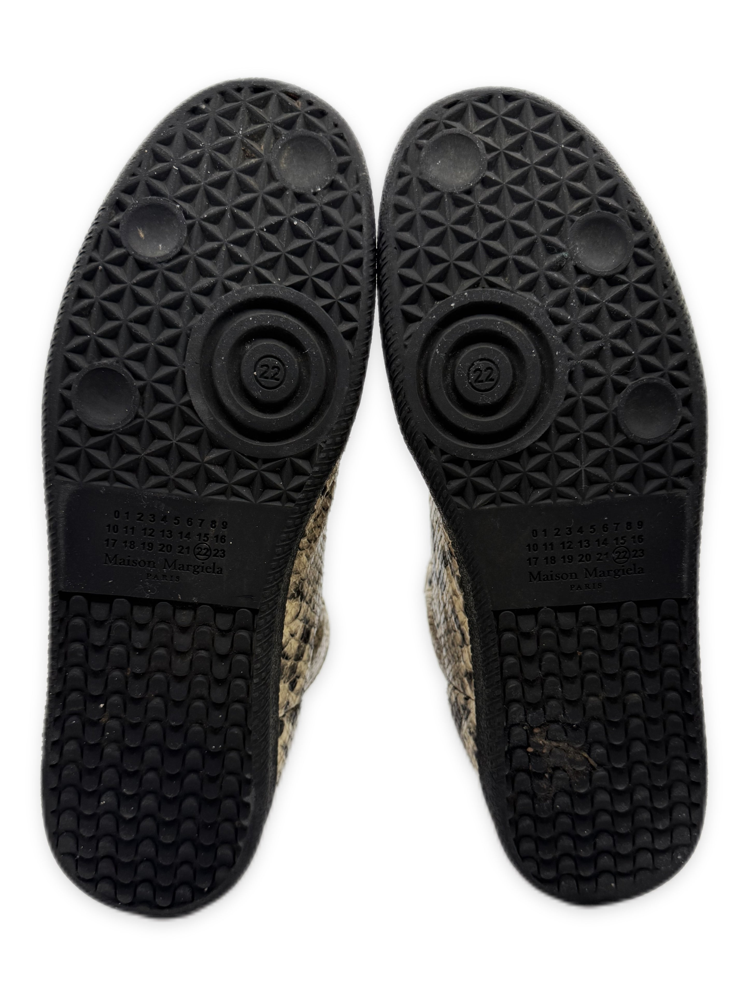 2016 Maison Margiela Python Future Hi Snakeskin Leather Sneakers