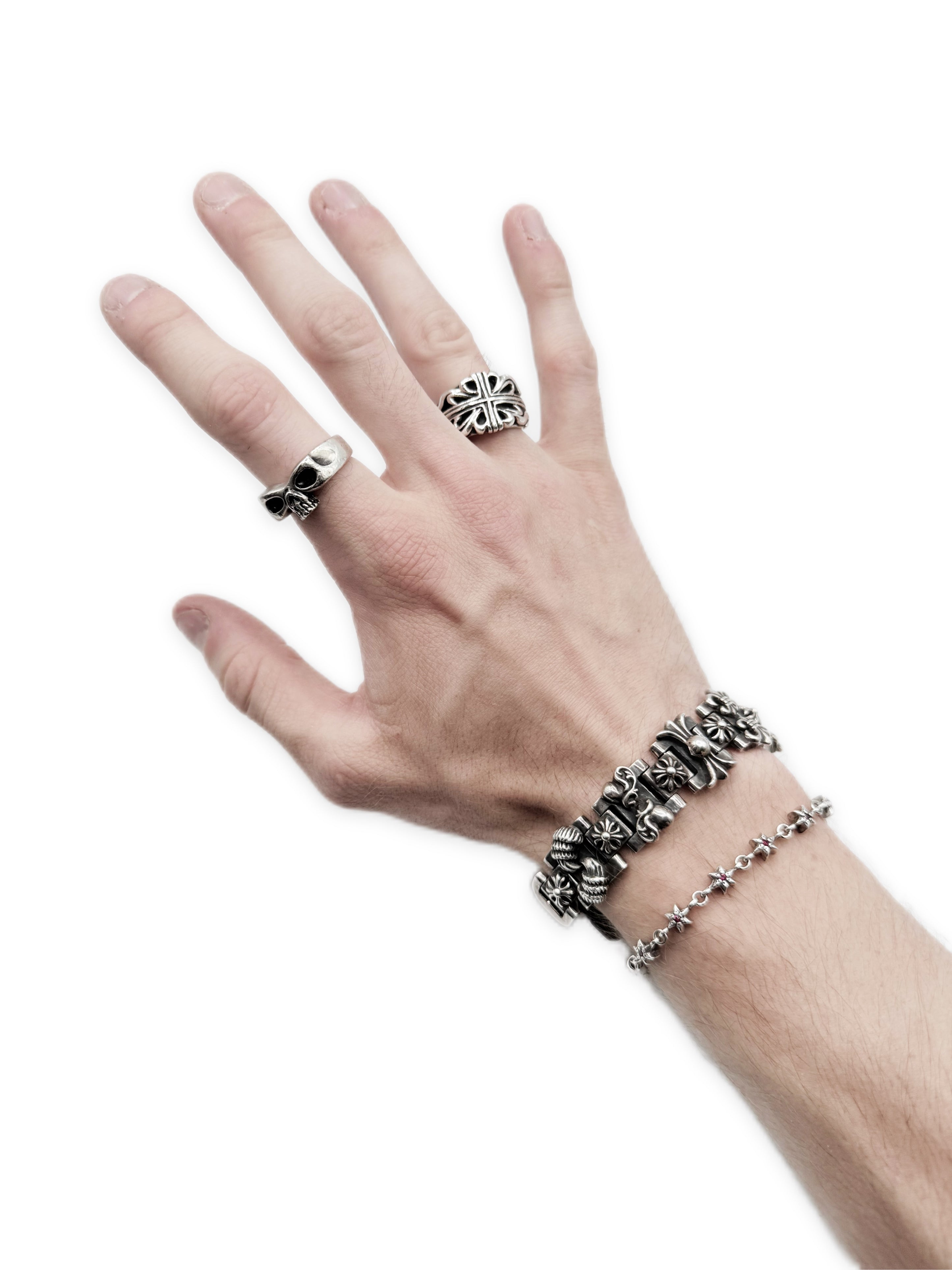 Chrome Hearts Elemental H Link .925 Lobster Clasp Bracelet