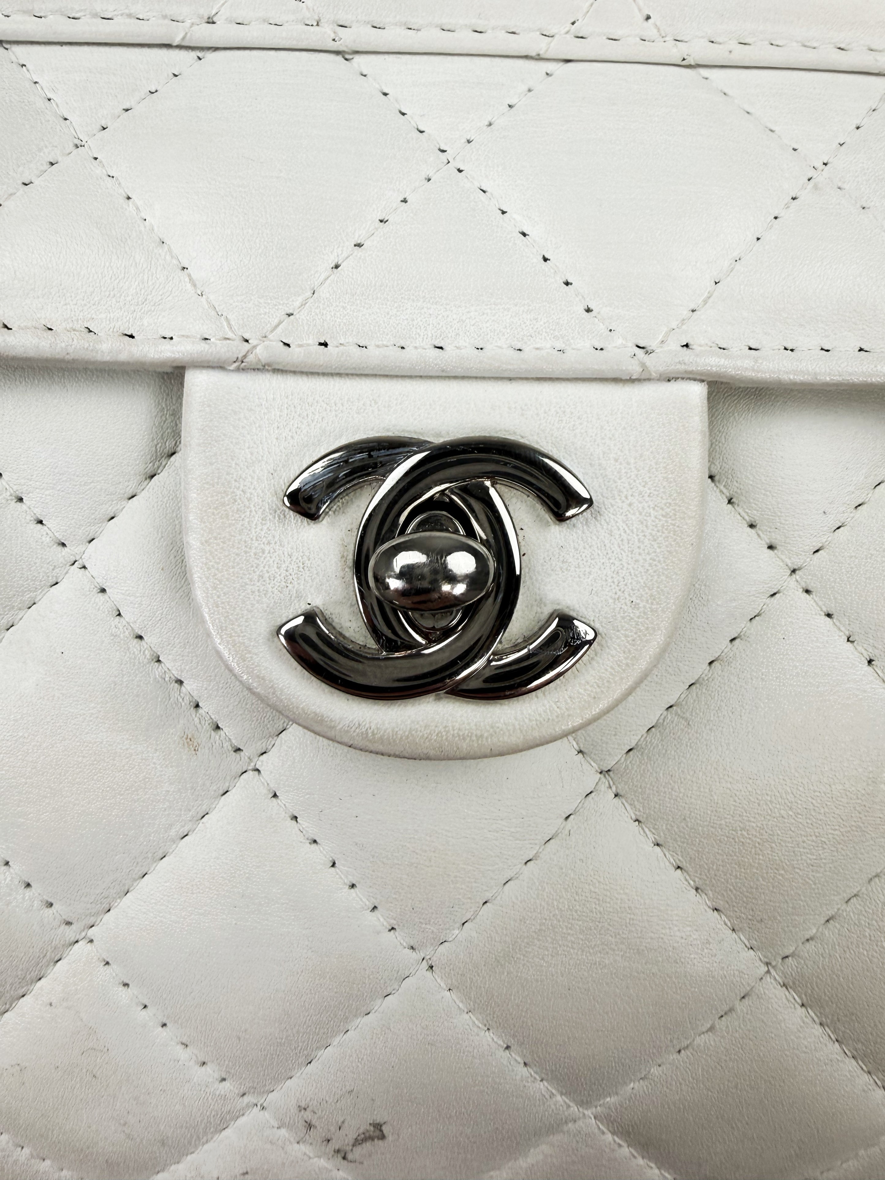 Chanel Python CC Logo Quilted Ligne Cambon Leather Bag