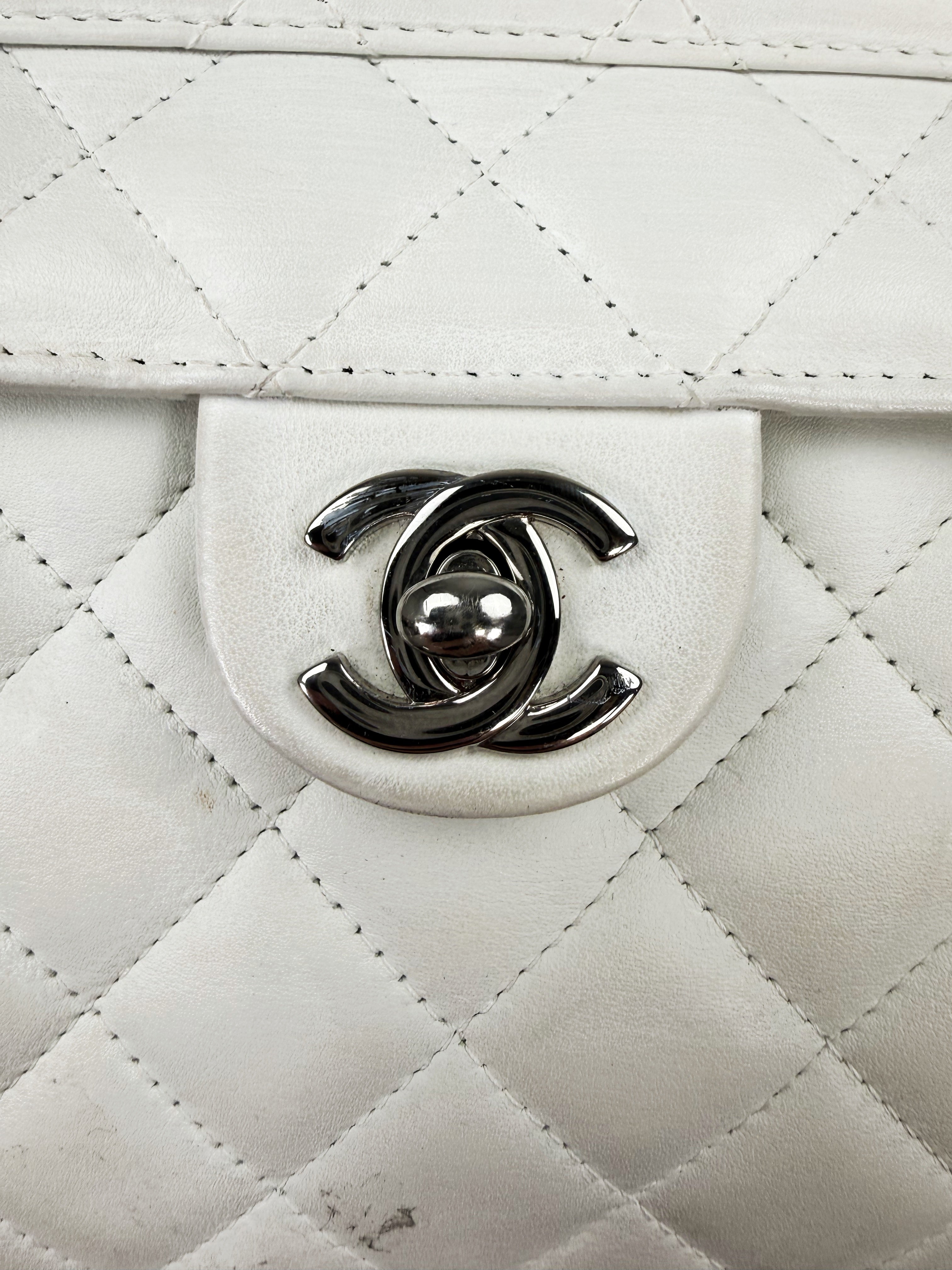 Chanel Python CC Logo Quilted Ligne Cambon Leather Bag