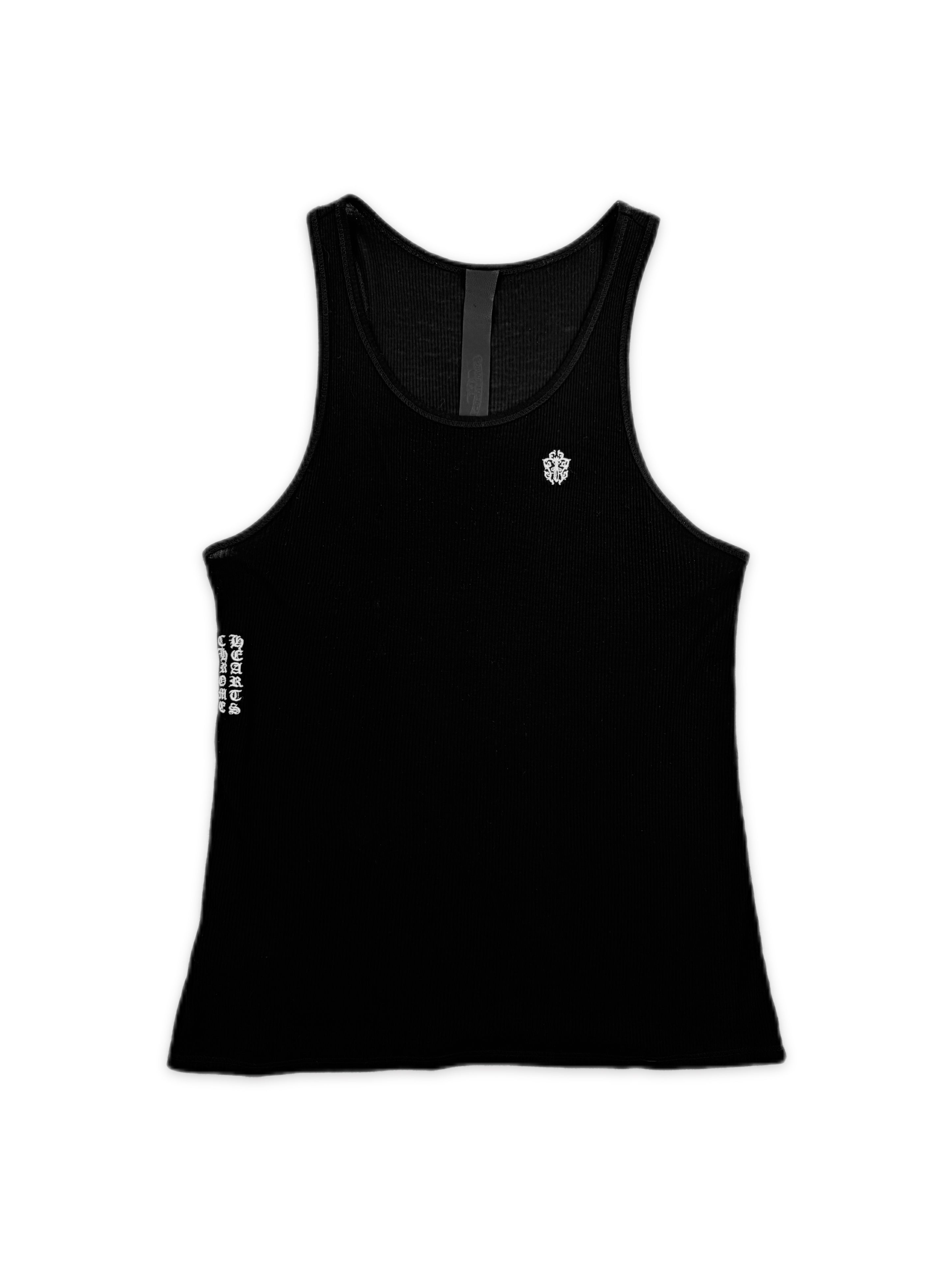 Chrome Hearts Dagger Vine Cashmere Black Ribbed Wife Beater Tank Top