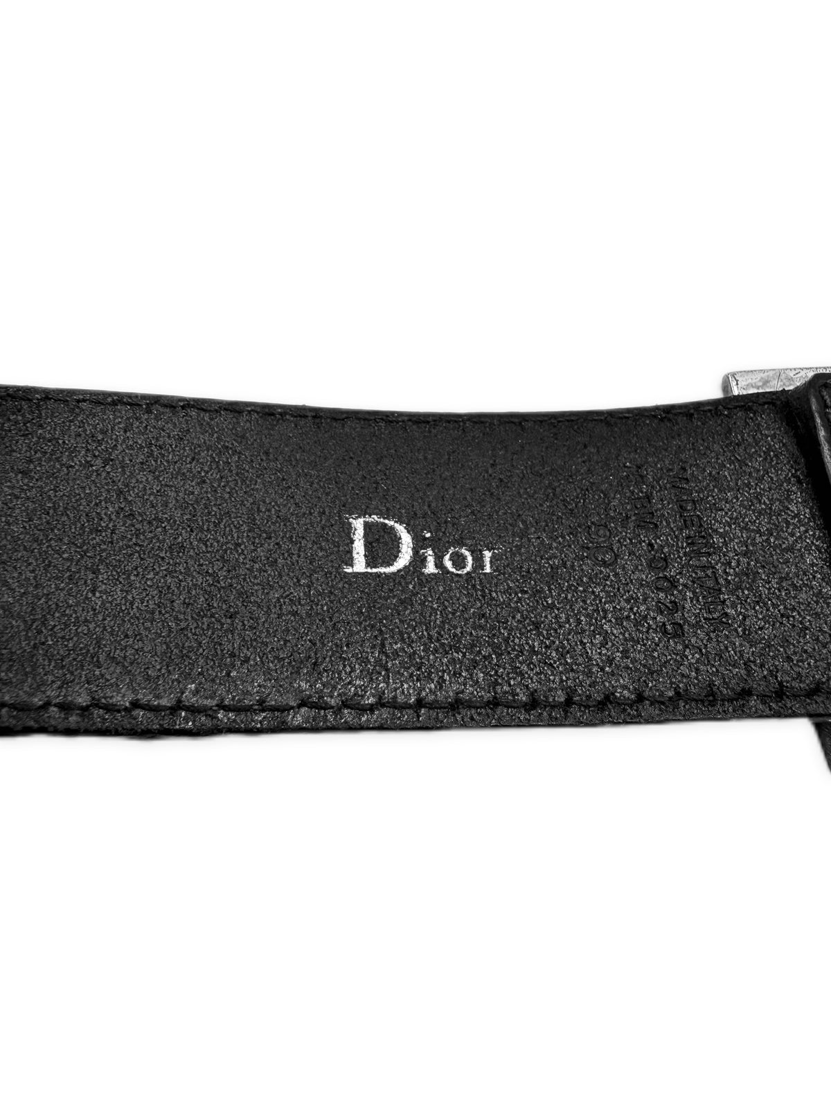 SS05 Dior Homme Cut Out D Buckle Black Leather Belt